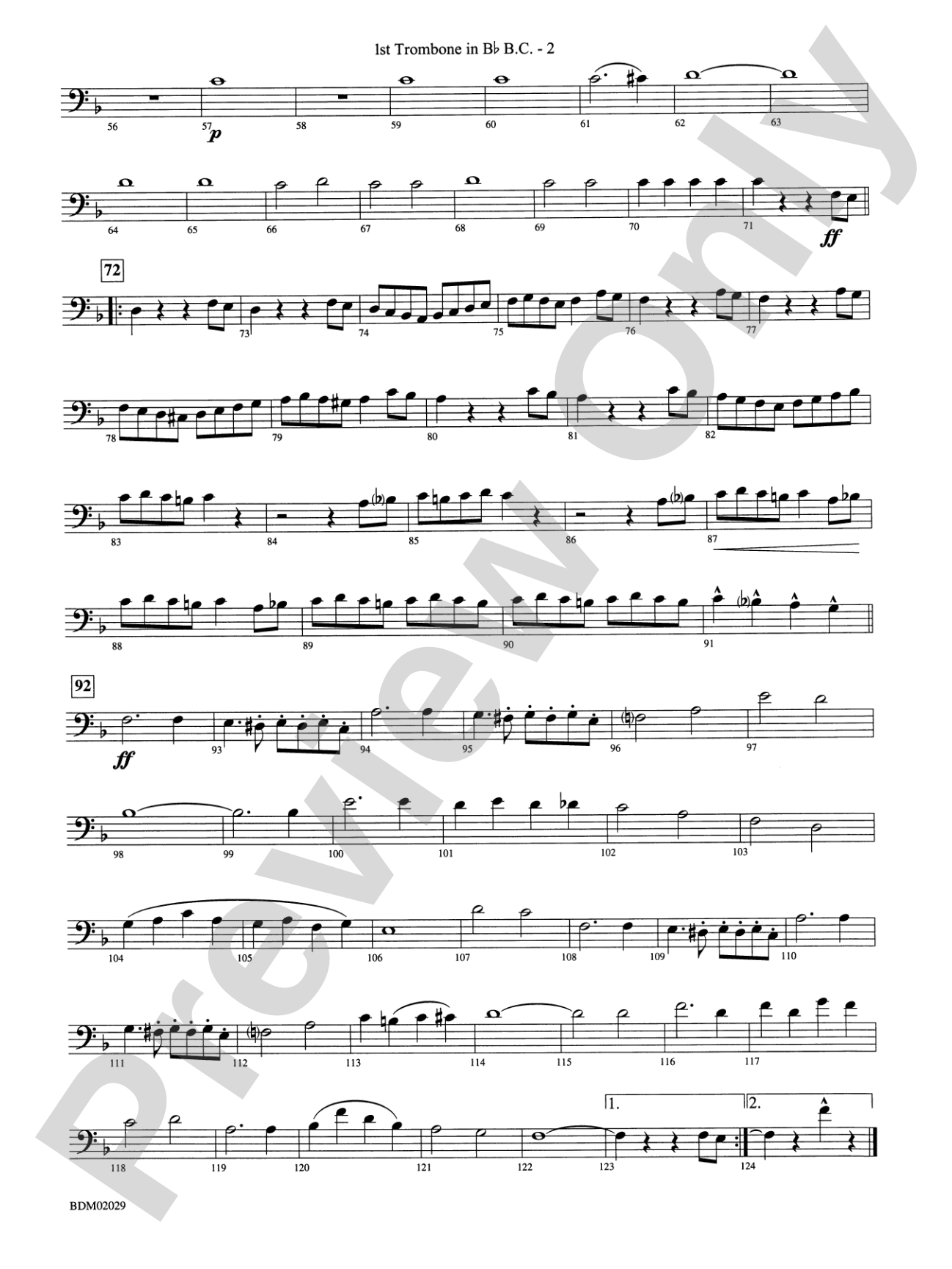 George Washington Bicentennial March: (wp) 1st B-flat Trombone B.C.