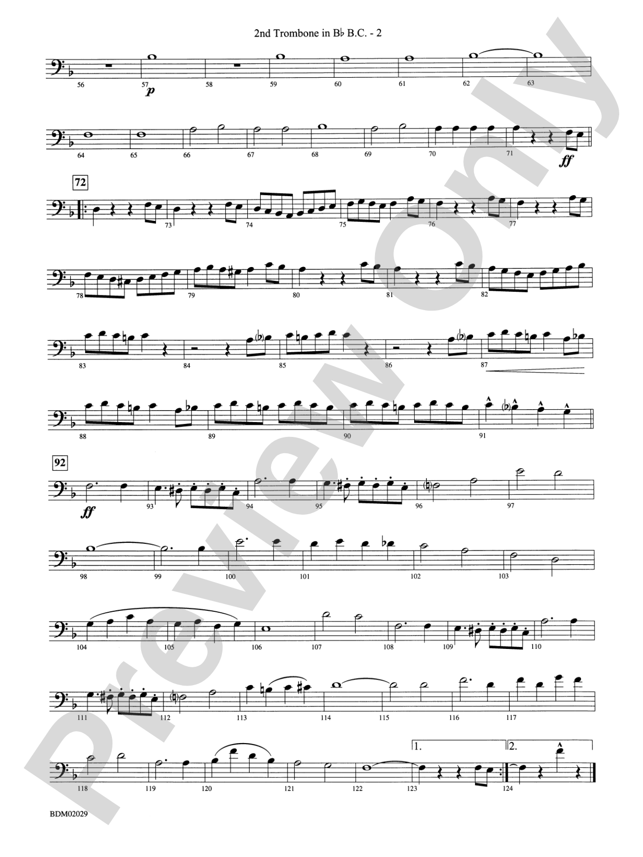 George Washington Bicentennial March: (wp) 2nd B-flat Trombone B.C.