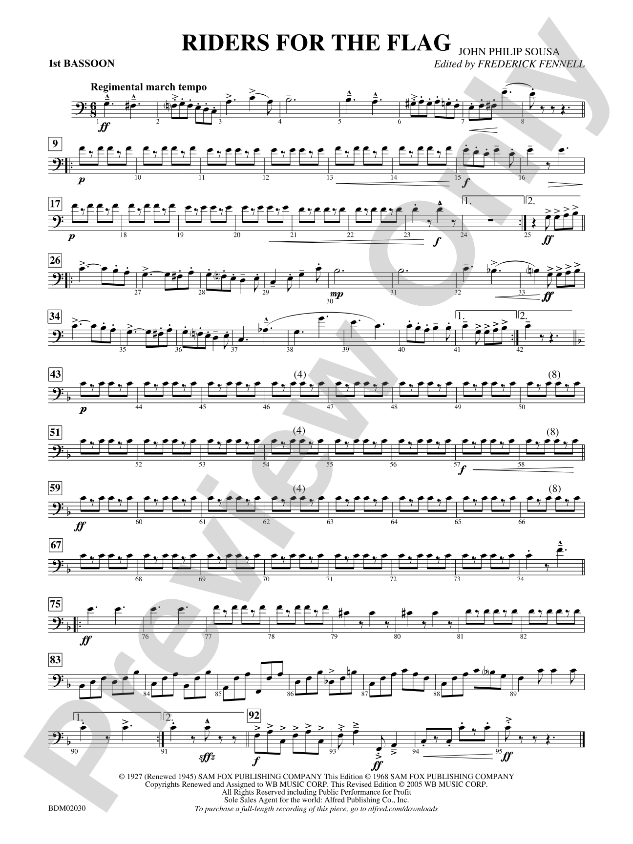 Riders for the Flag: Bassoon