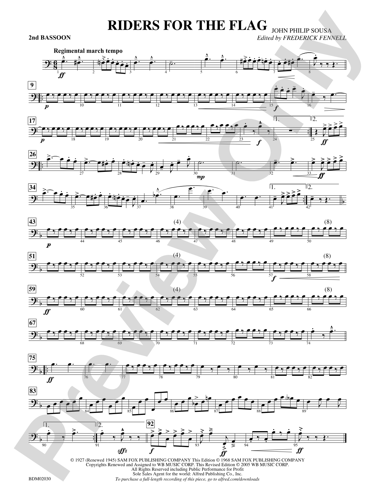 Riders for the Flag: 2nd Bassoon