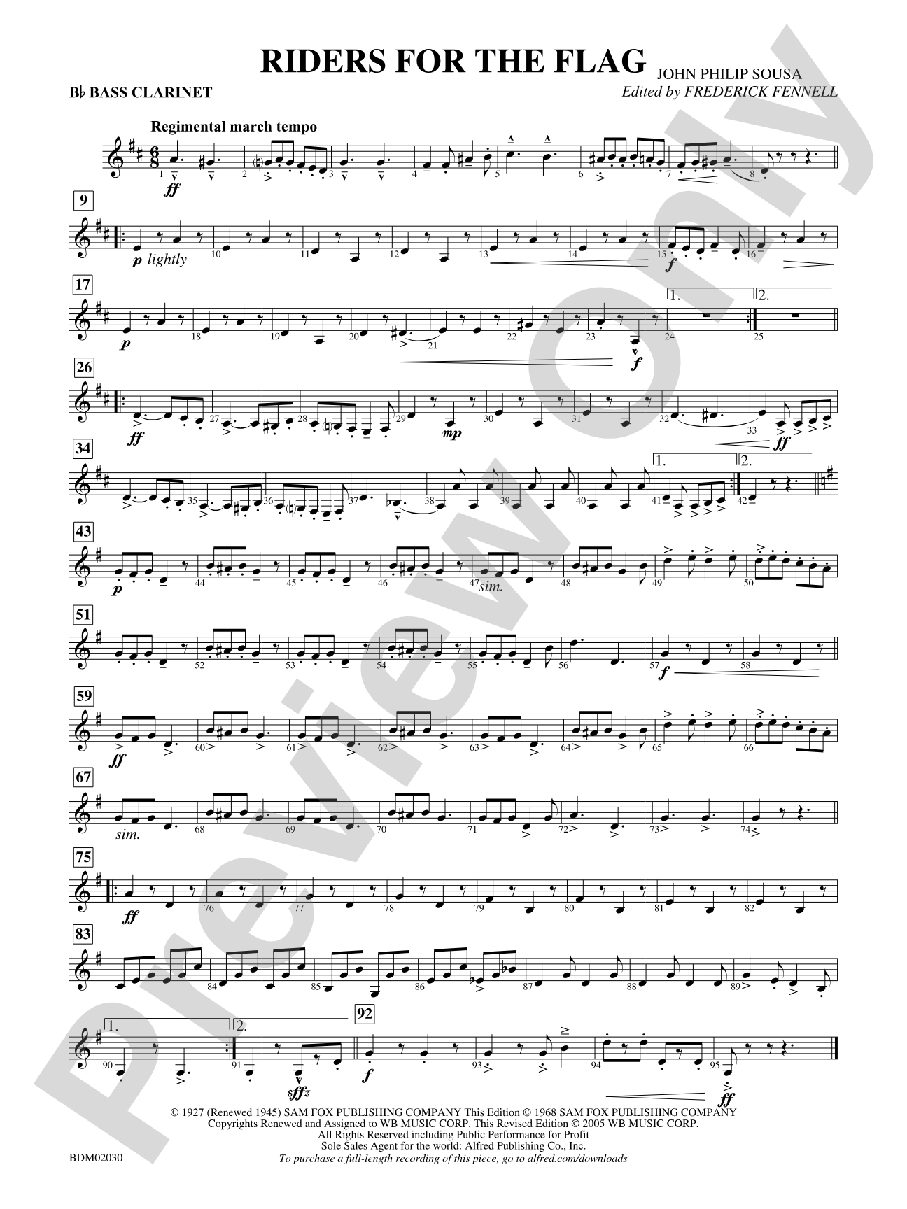 Riders for the Flag: B-flat Bass Clarinet
