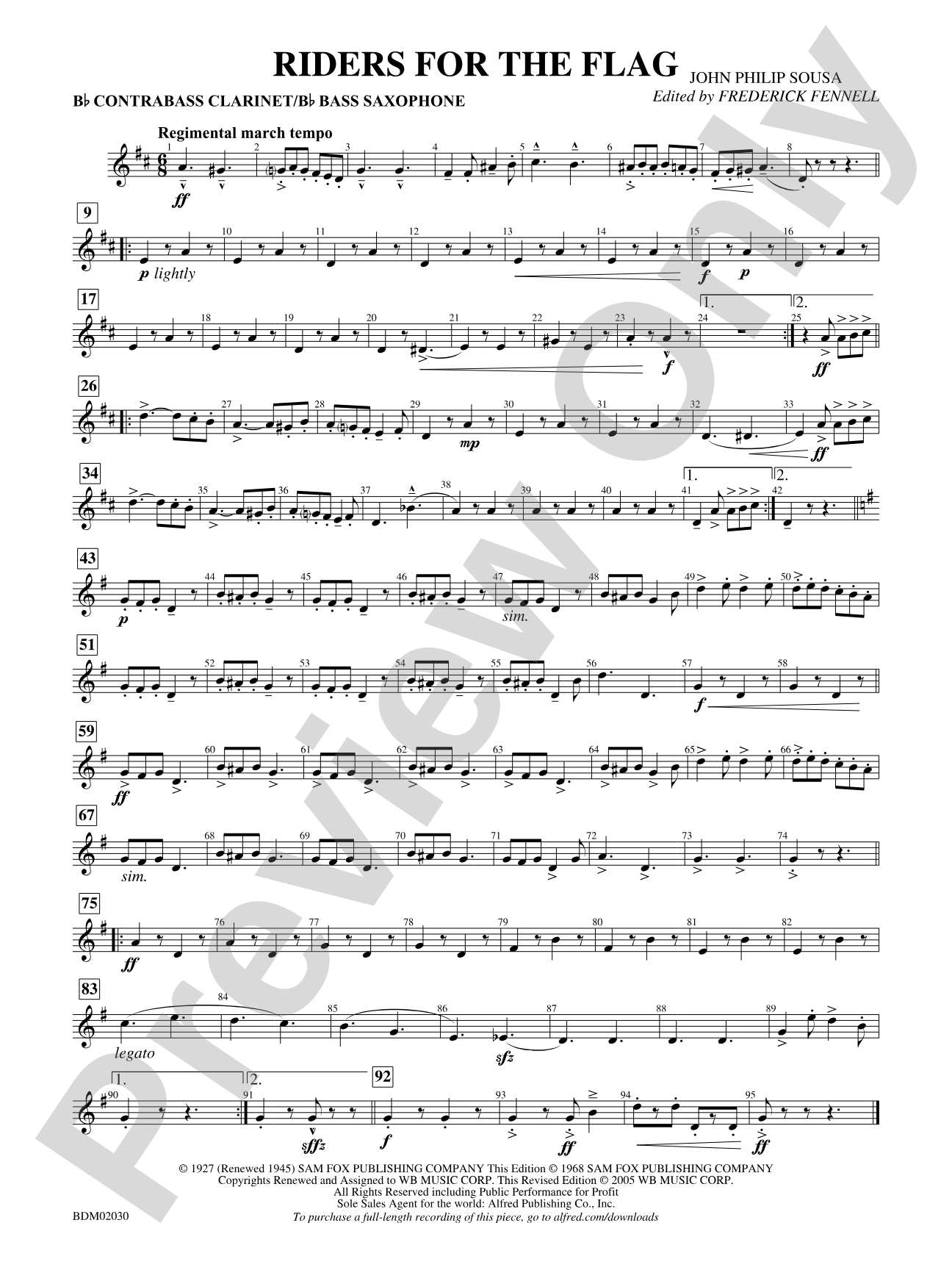 Riders for the Flag: B-flat Contrabass Clarinet