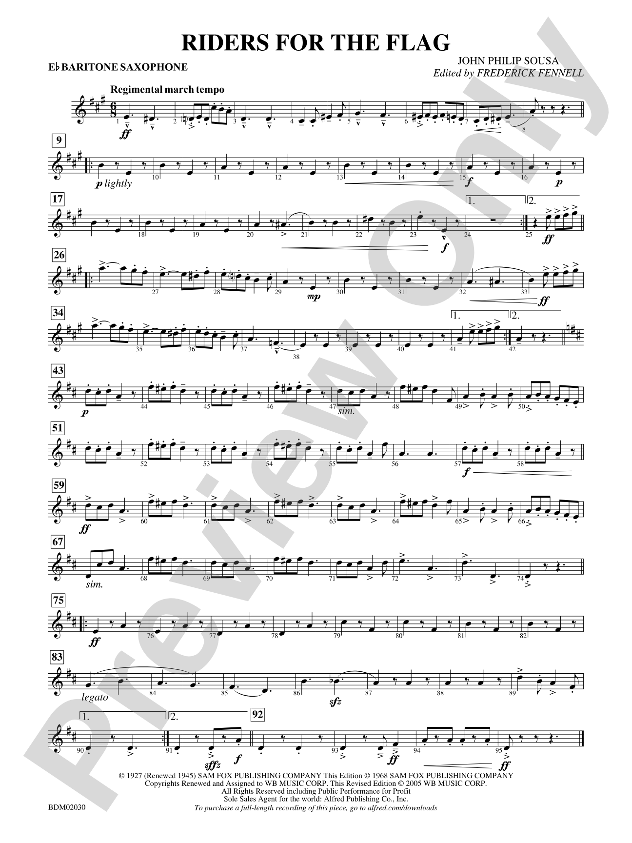 Riders for the Flag: E-flat Baritone Saxophone