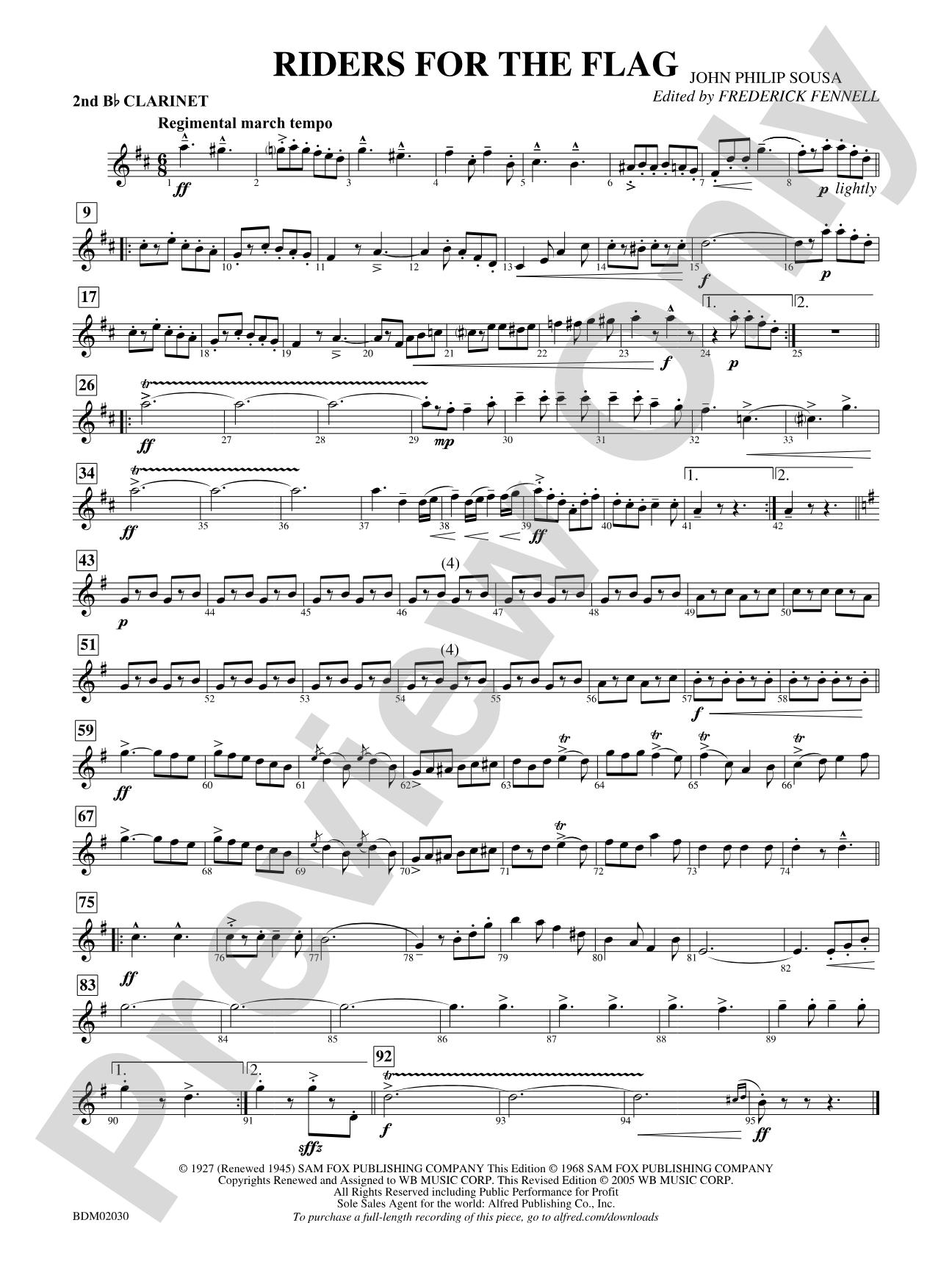Riders for the Flag: 2nd B-flat Clarinet
