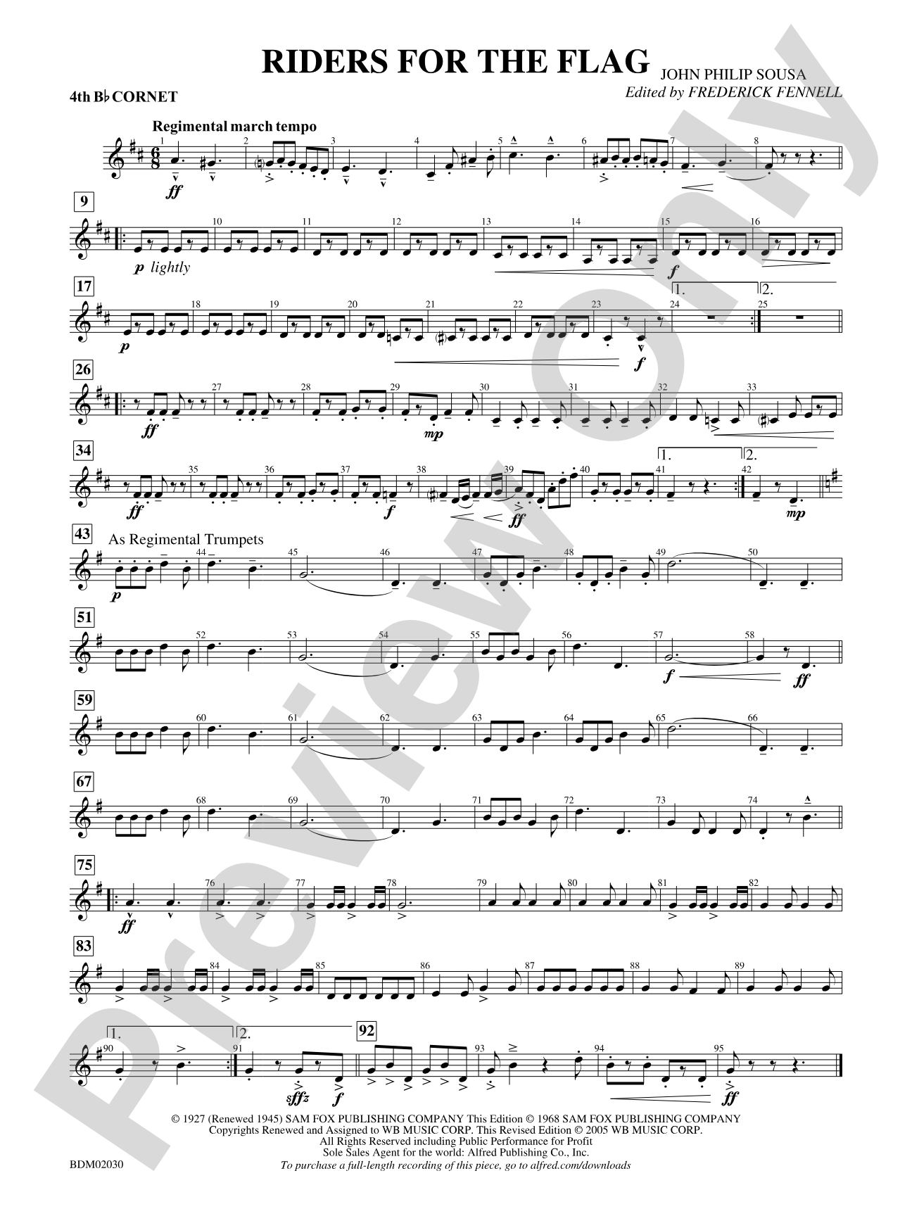Riders for the Flag: 4th B-flat Cornet