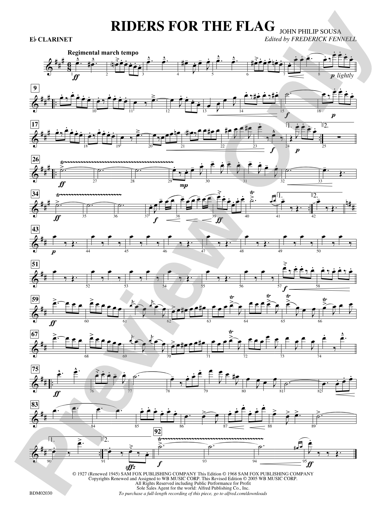 Riders for the Flag: E-flat Soprano Clarinet
