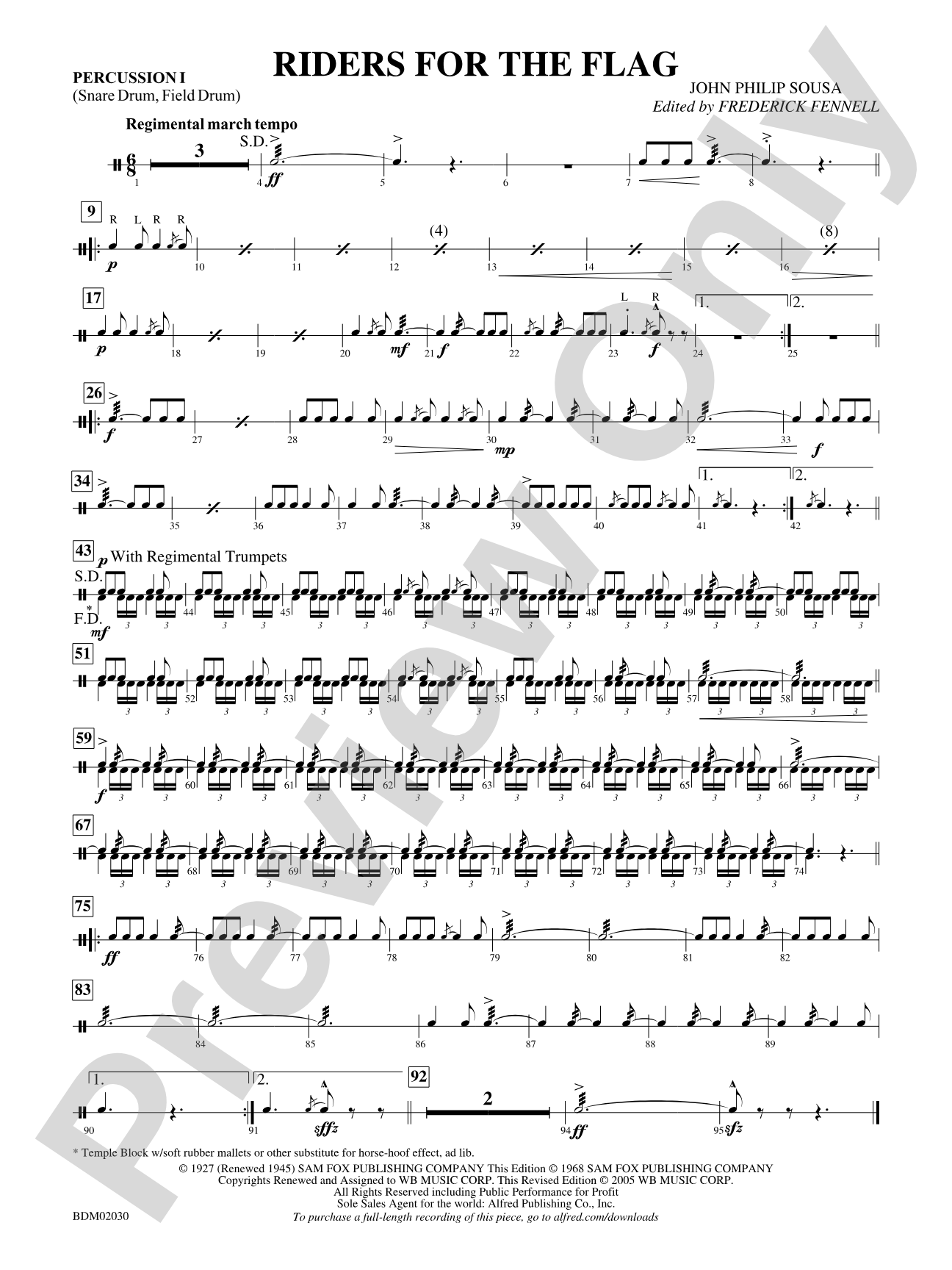Riders for the Flag: 1st Percussion