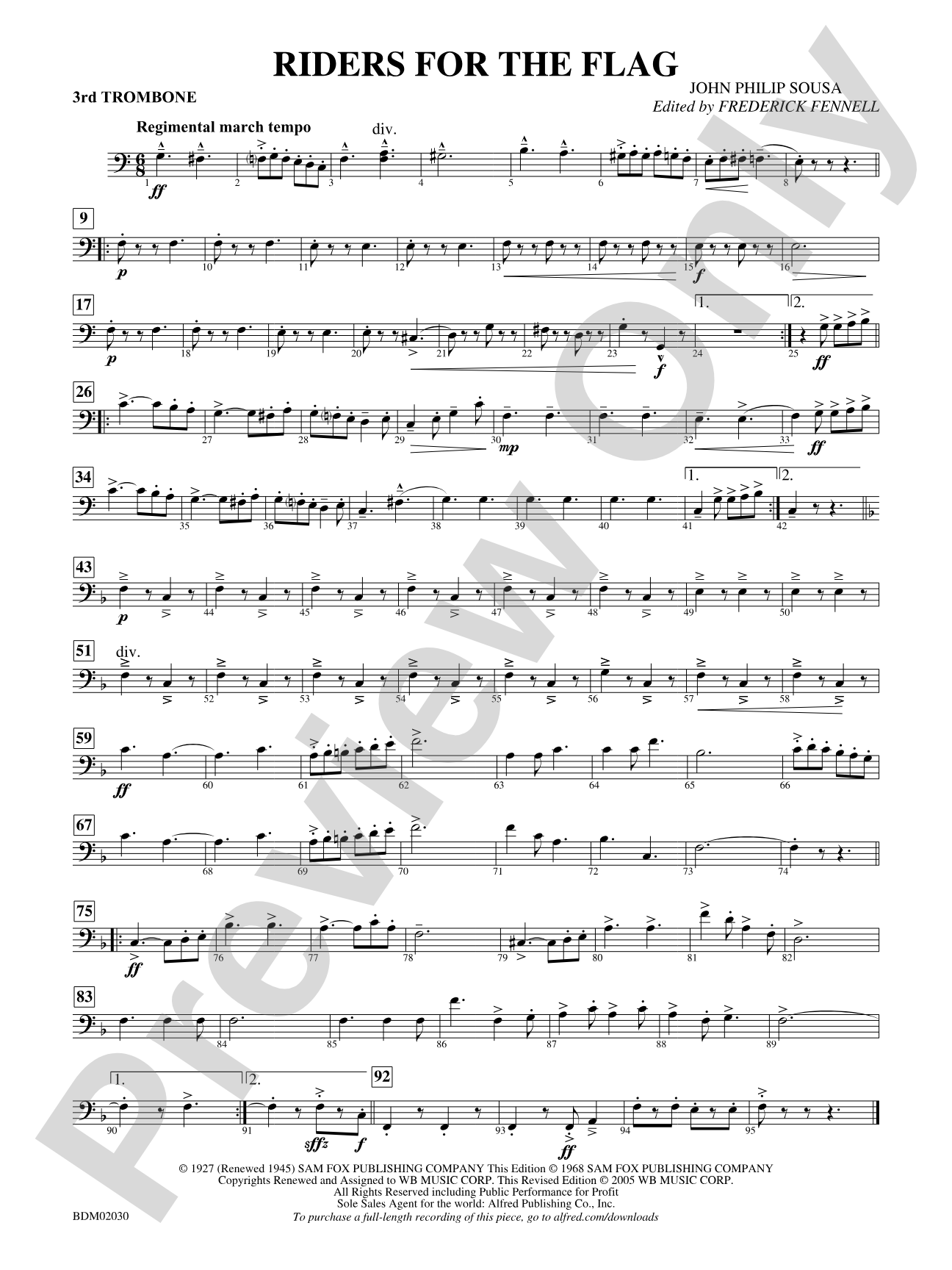 Riders for the Flag: 3rd Trombone