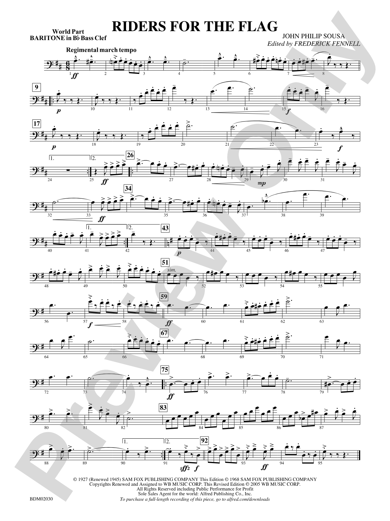 Riders for the Flag: (wp) B-flat Baritone B.C.