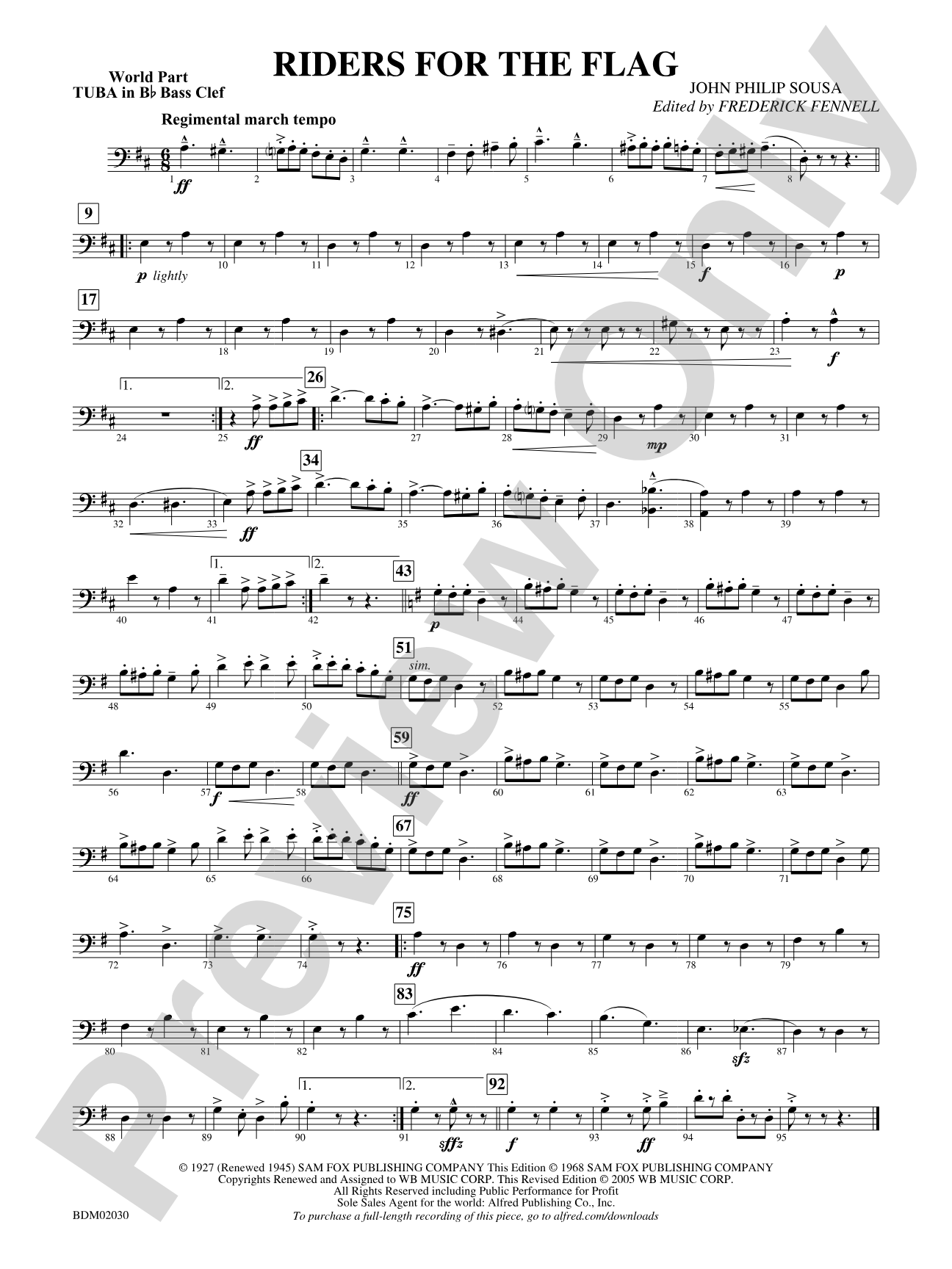 Riders for the Flag: (wp) B-flat Tuba B.C.