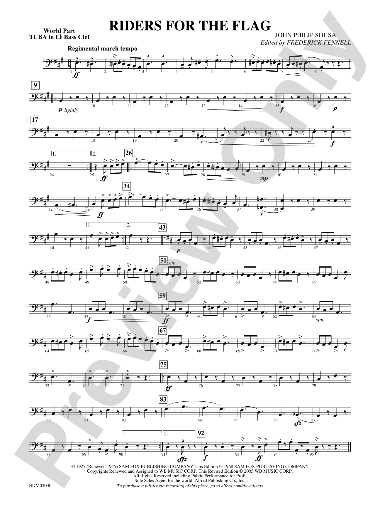 Riders for the Flag: (wp) E-flat Tuba B.C.