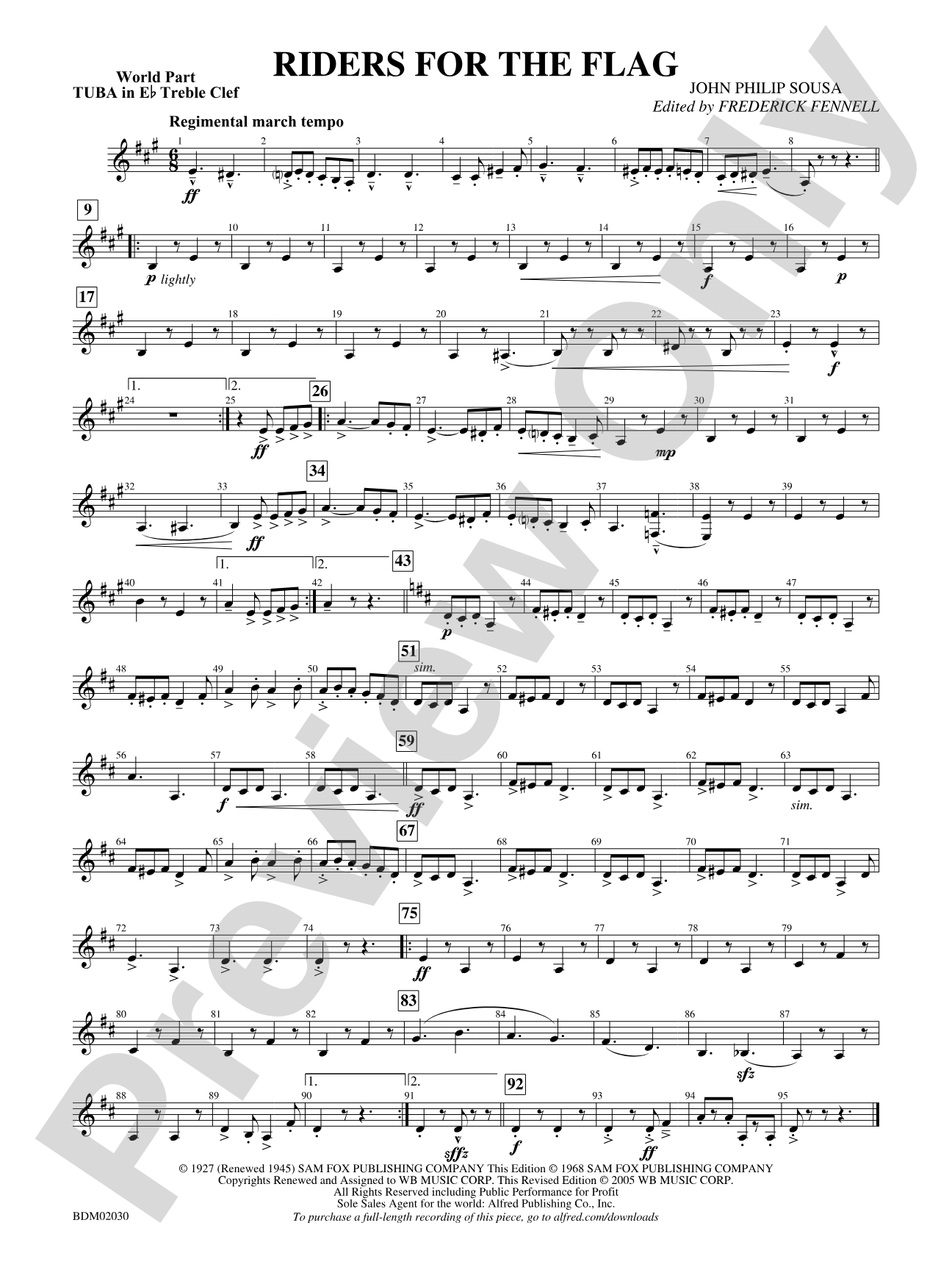 Riders for the Flag: (wp) E-flat Tuba T.C.