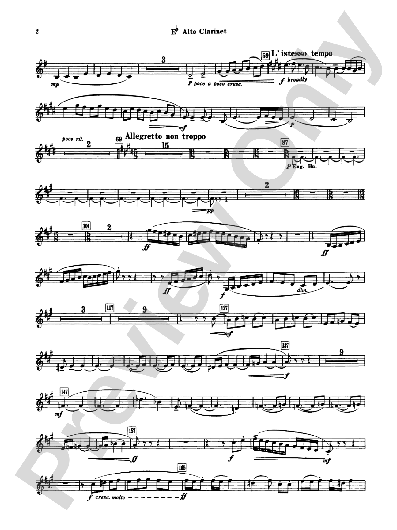 Armenian Dances, Part I: E-flat Alto Clarinet