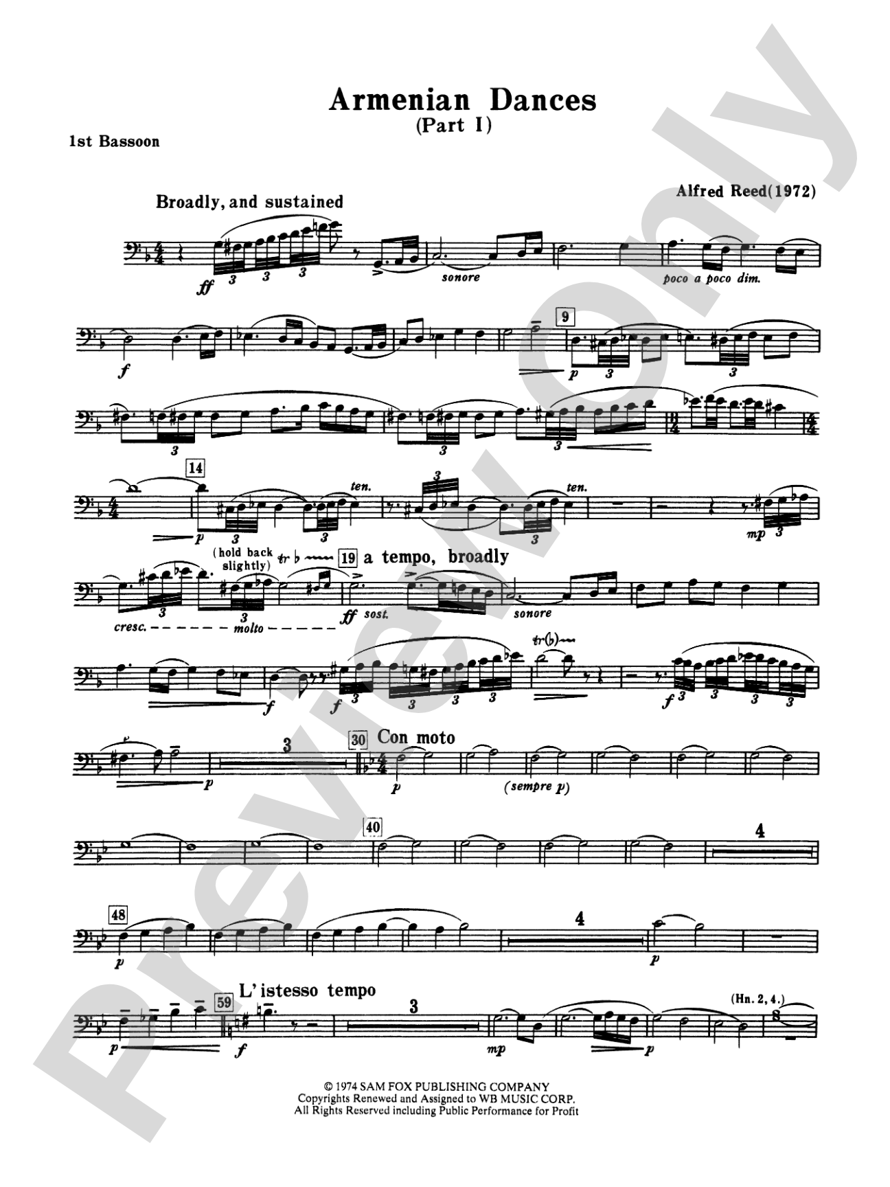 Armenian Dances, Part I: Bassoon
