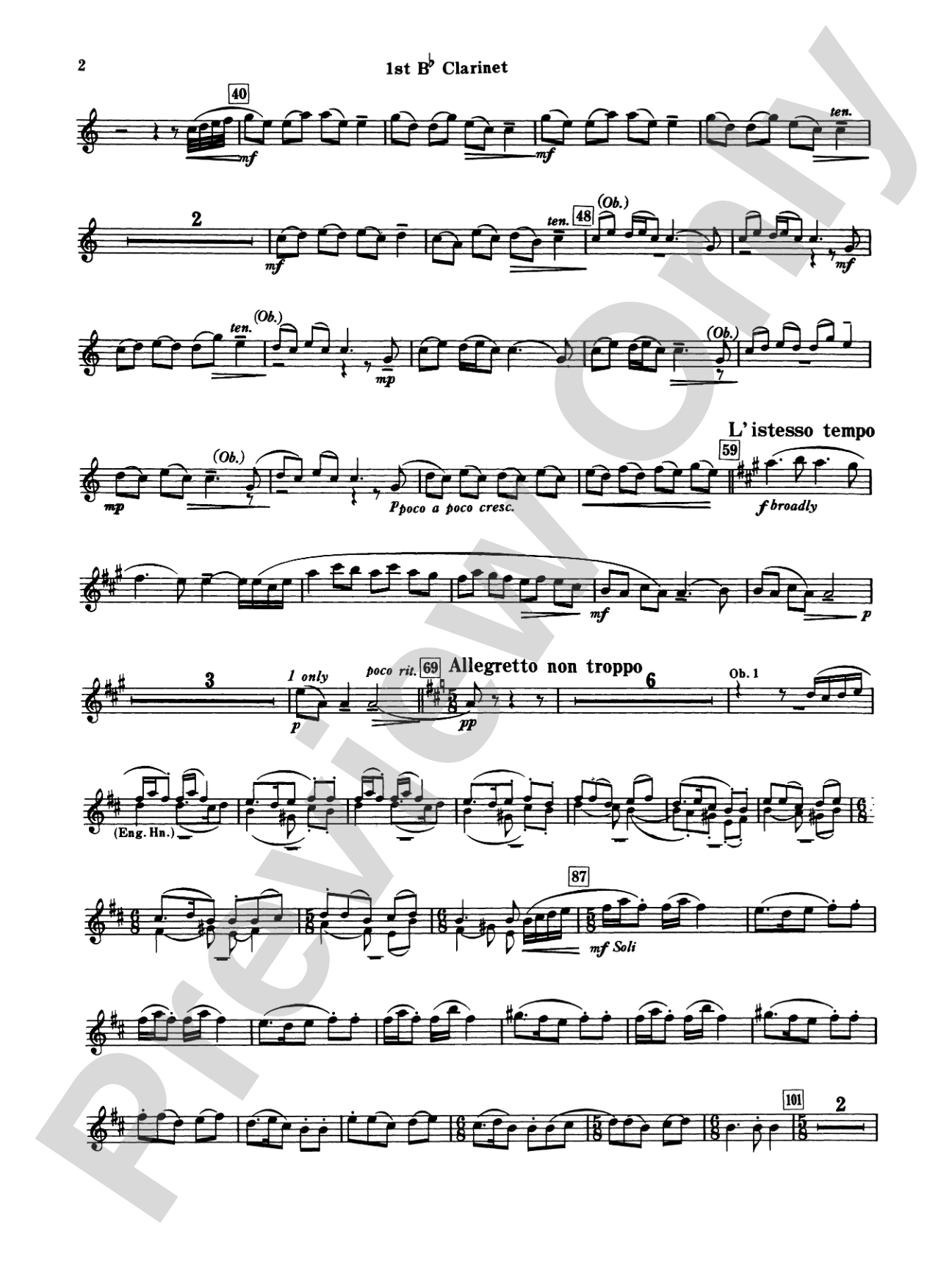 Armenian Dances, Part I: 1st B-flat Clarinet