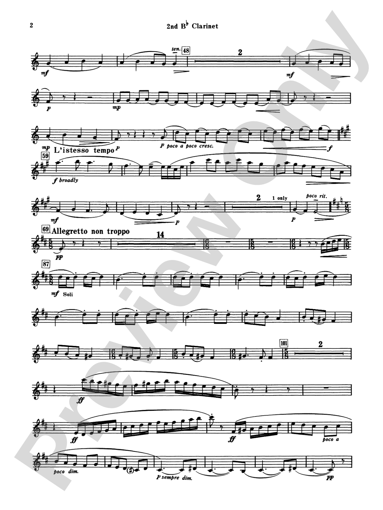 Armenian Dances, Part I: 2nd B-flat Clarinet