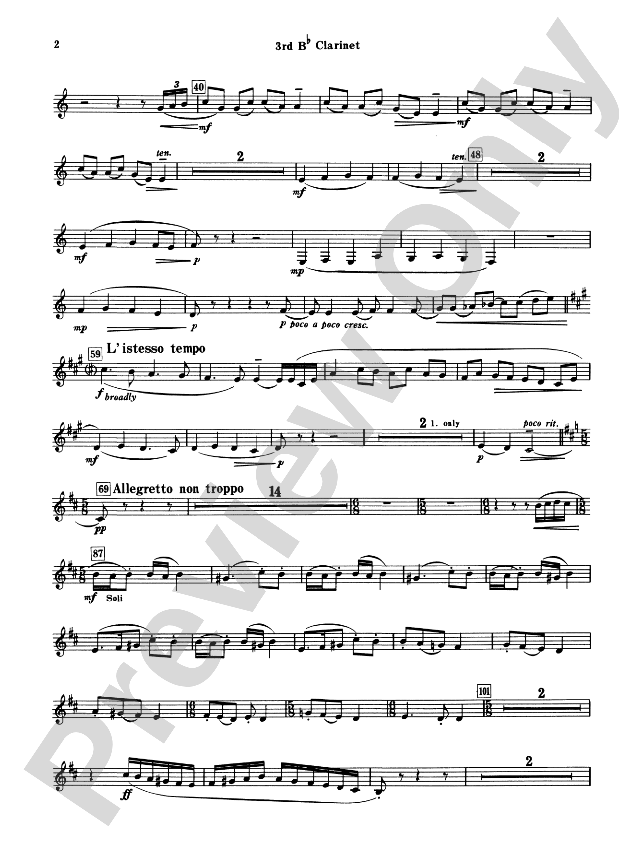 Armenian Dances, Part I: 3rd B-flat Clarinet