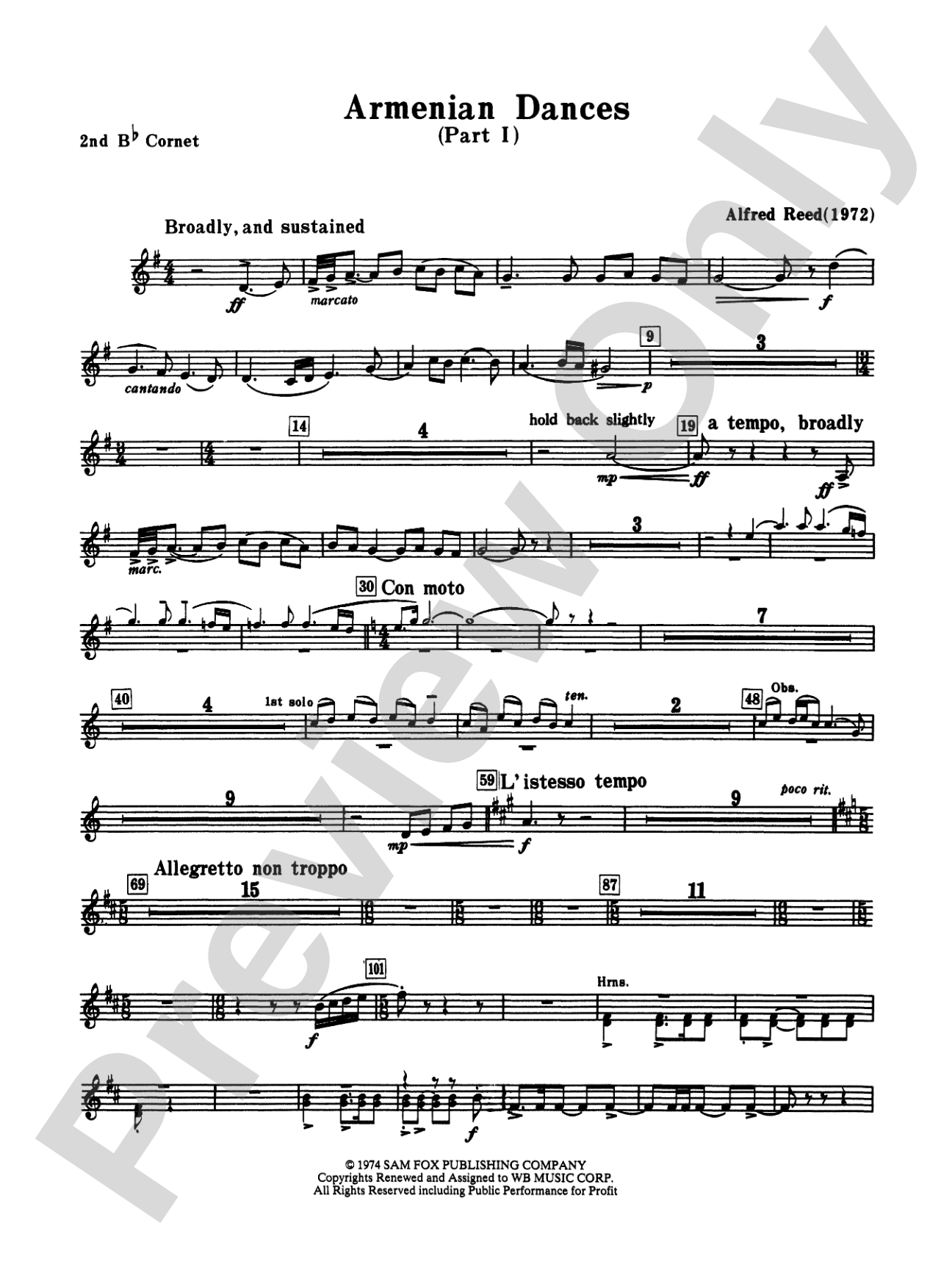 Armenian Dances, Part I: 2nd B-flat Cornet