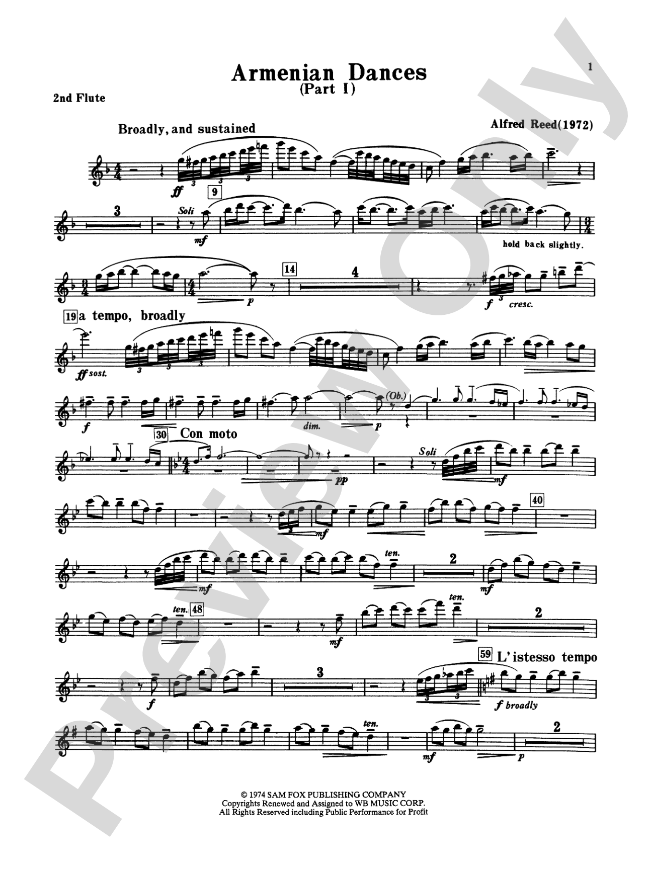 Armenian Dances, Part I: 2nd Flute