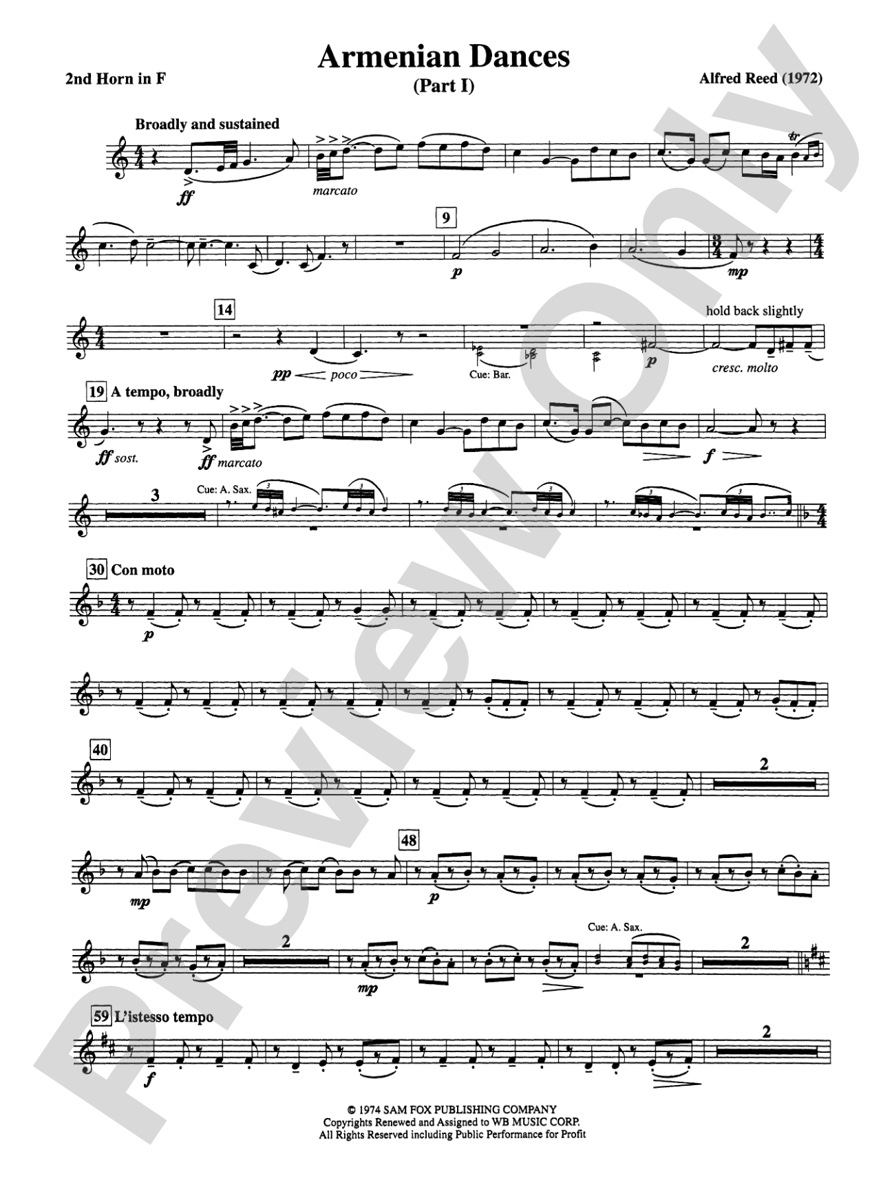 Armenian Dances, Part I: 2nd F Horn