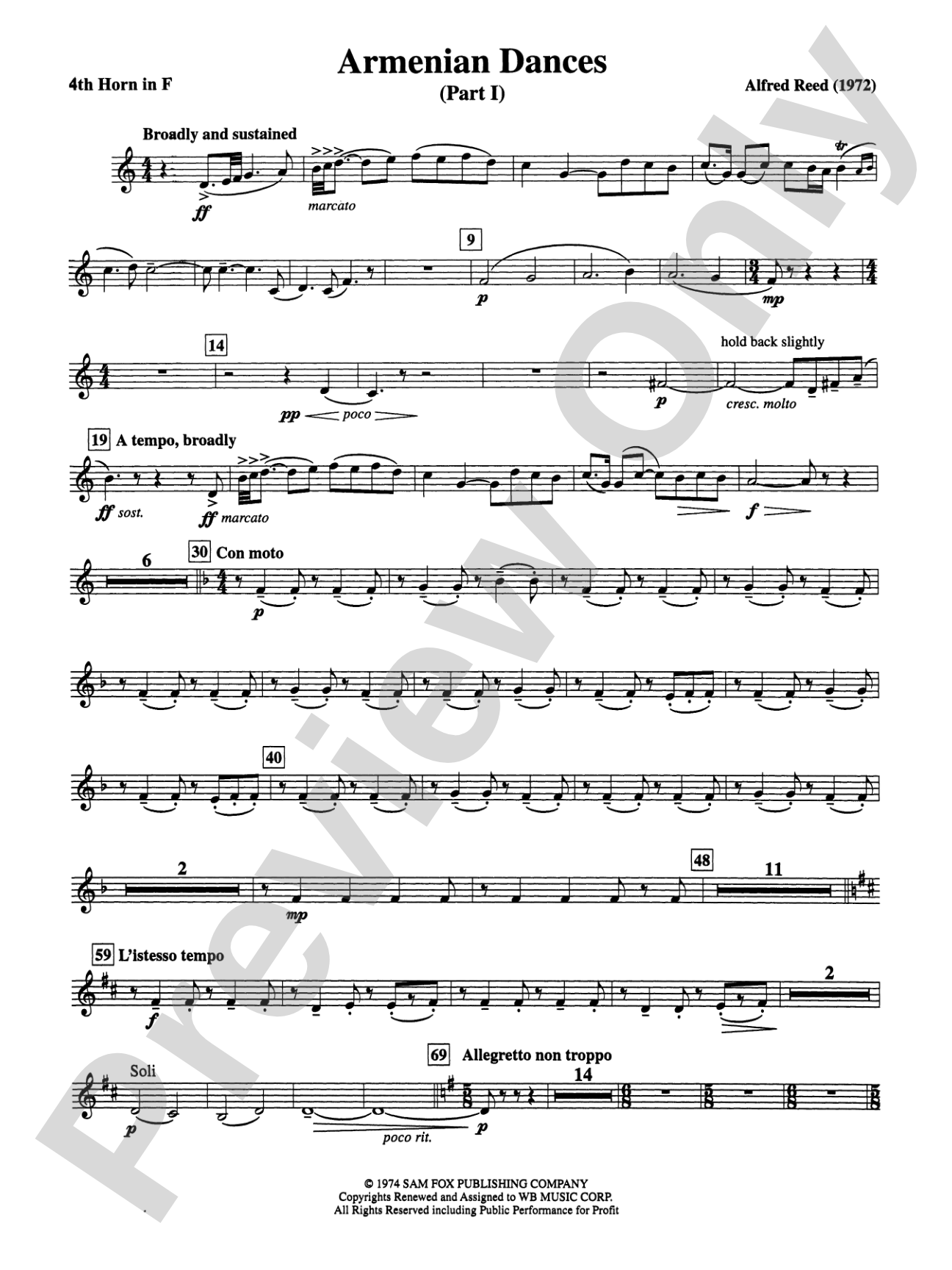 Armenian Dances, Part I: 4th F Horn