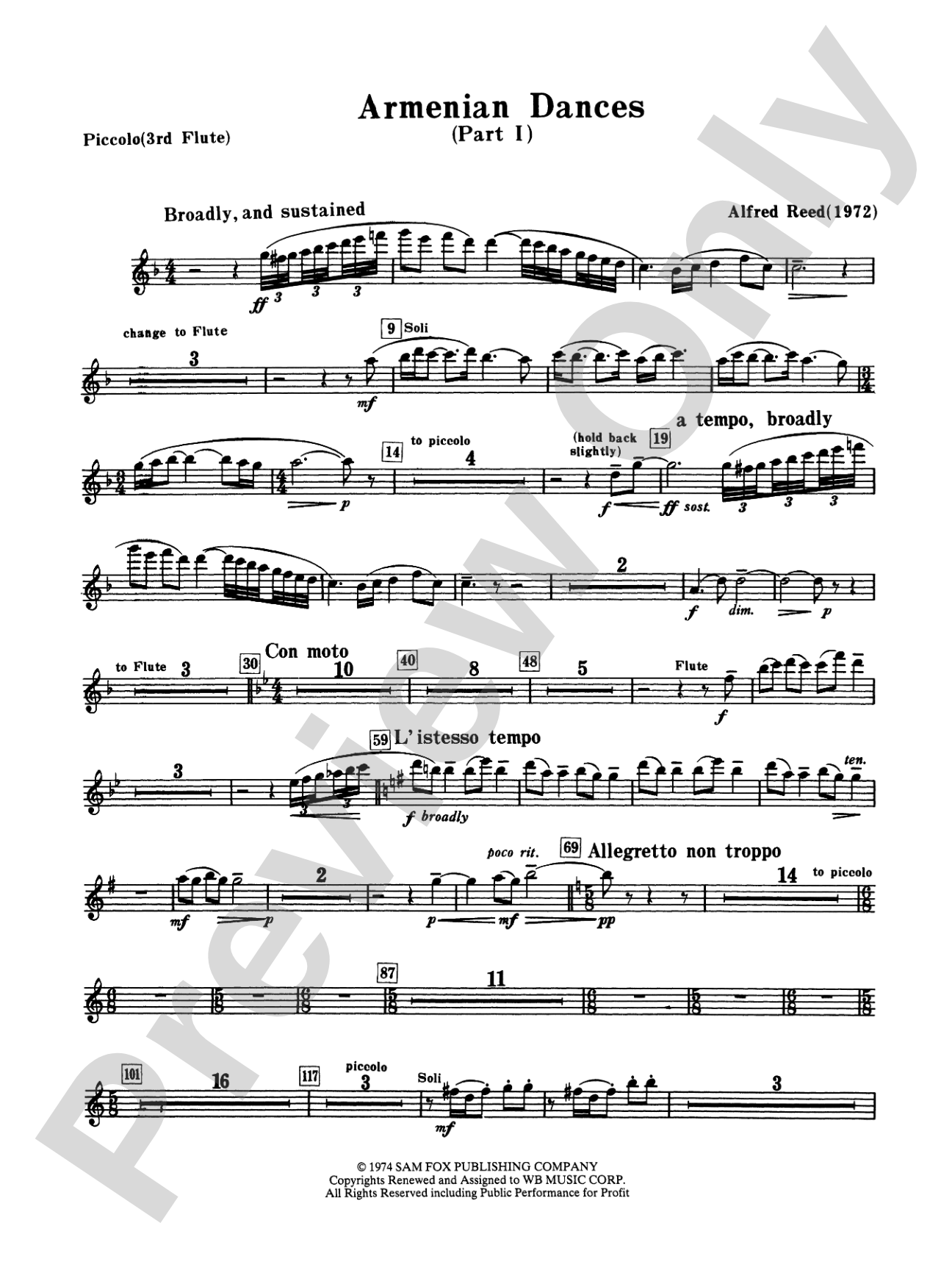 Armenian Dances, Part I: Piccolo