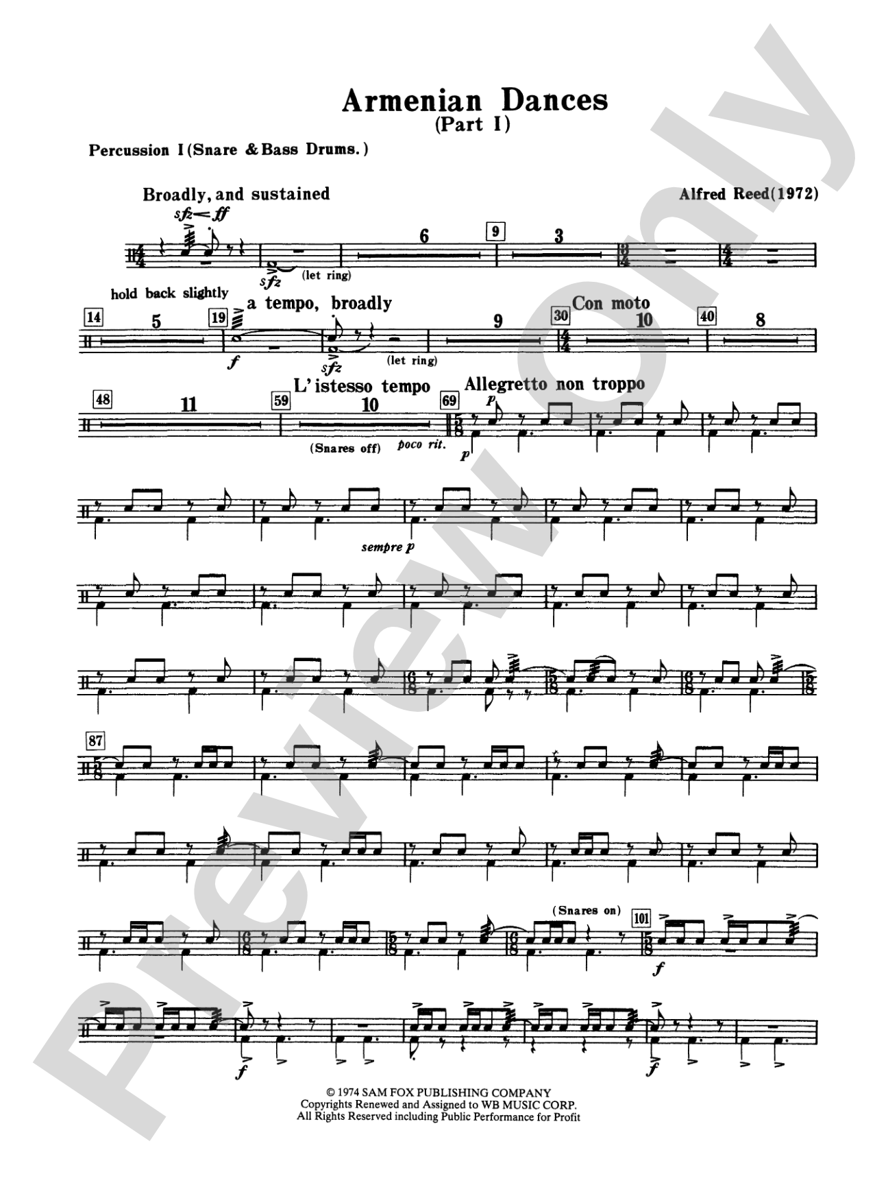 Armenian Dances, Part I: 1st Percussion