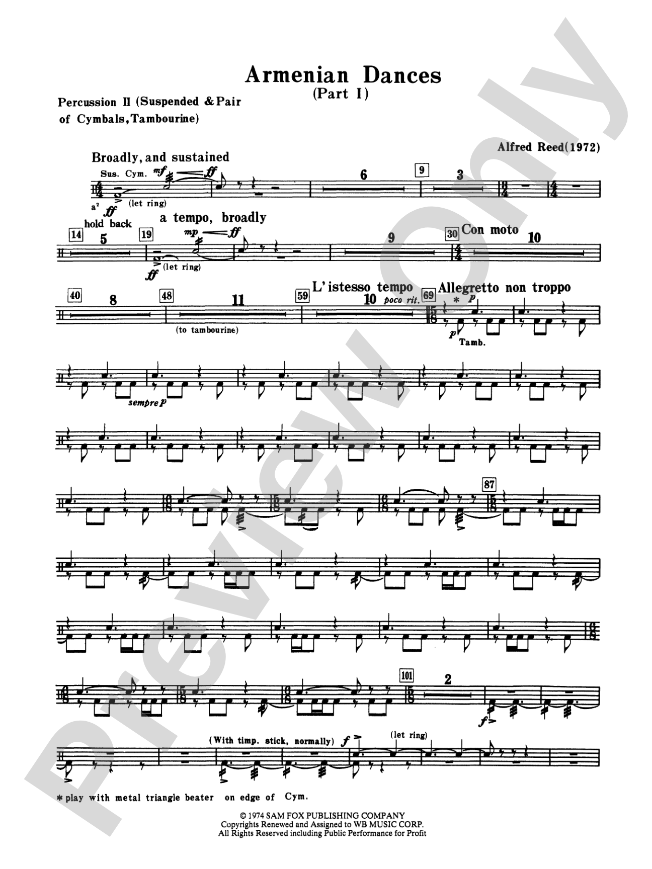 Armenian Dances, Part I: 2nd Percussion