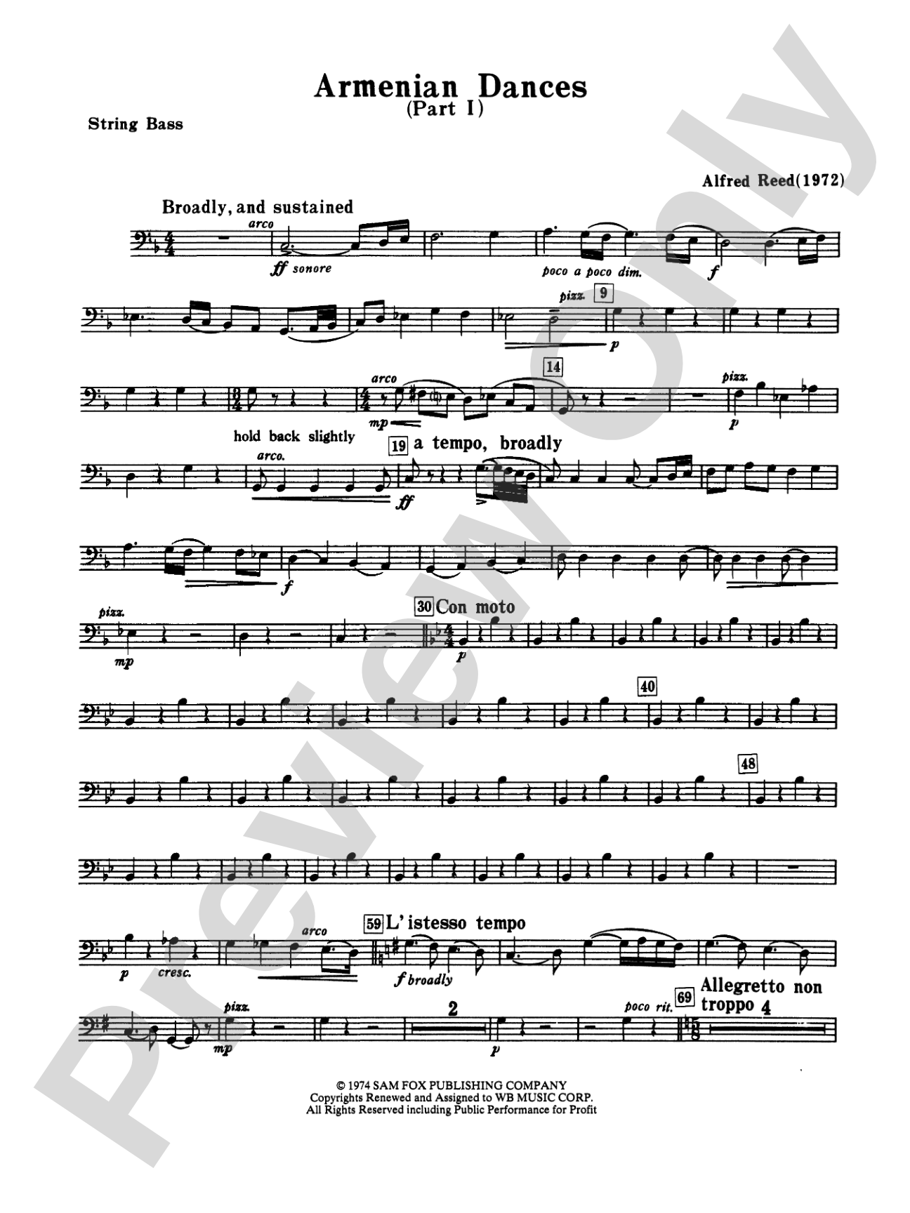 Armenian Dances, Part I: String Bass