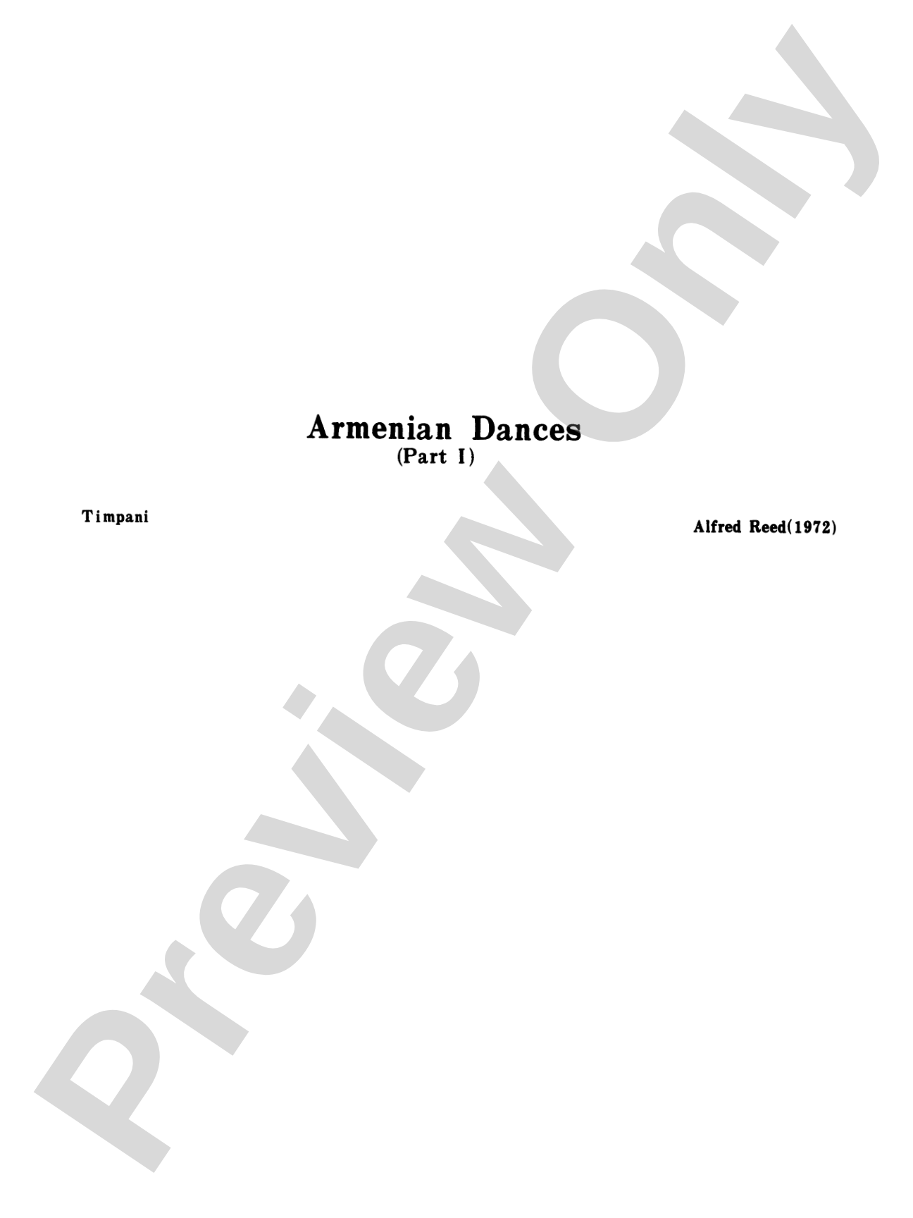 Armenian Dances, Part I: Timpani