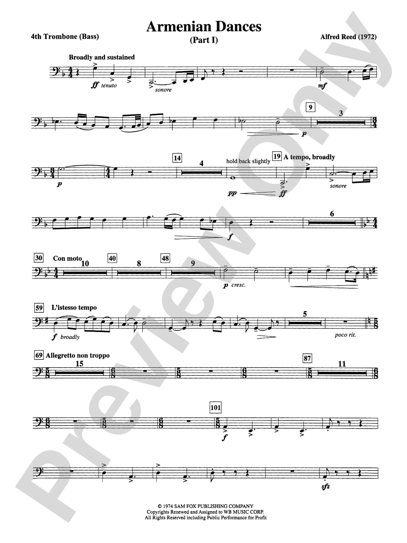Armenian Dances, Part I: 4th Trombone