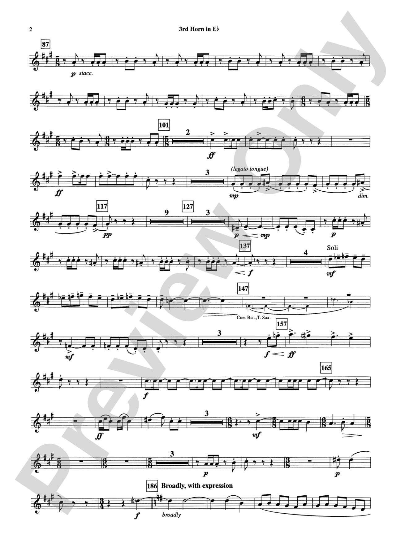 Armenian Dances, Part I: (wp) 3rd Horn in E-flat