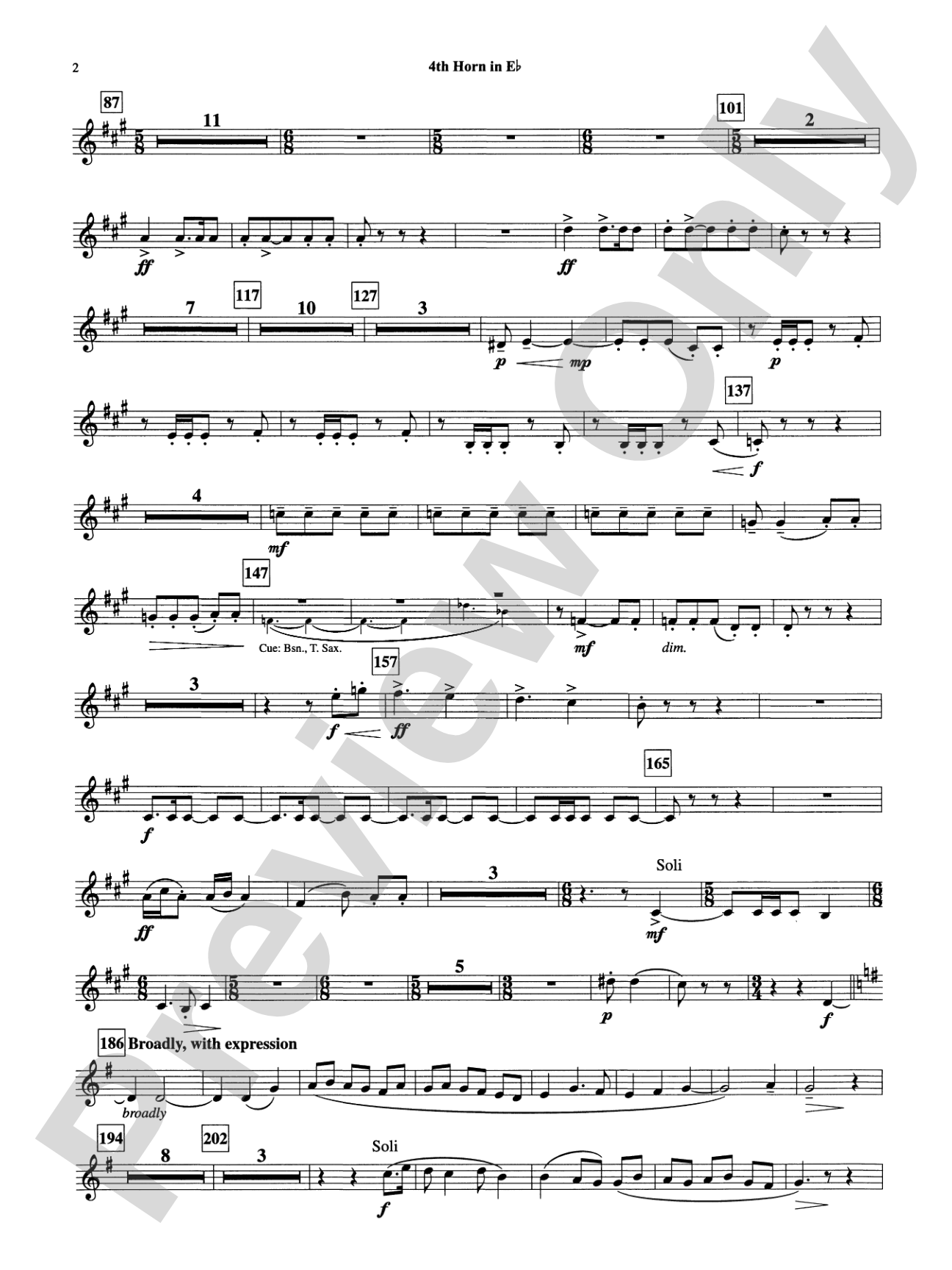 Armenian Dances, Part I: (wp) 4th Horn in E-flat