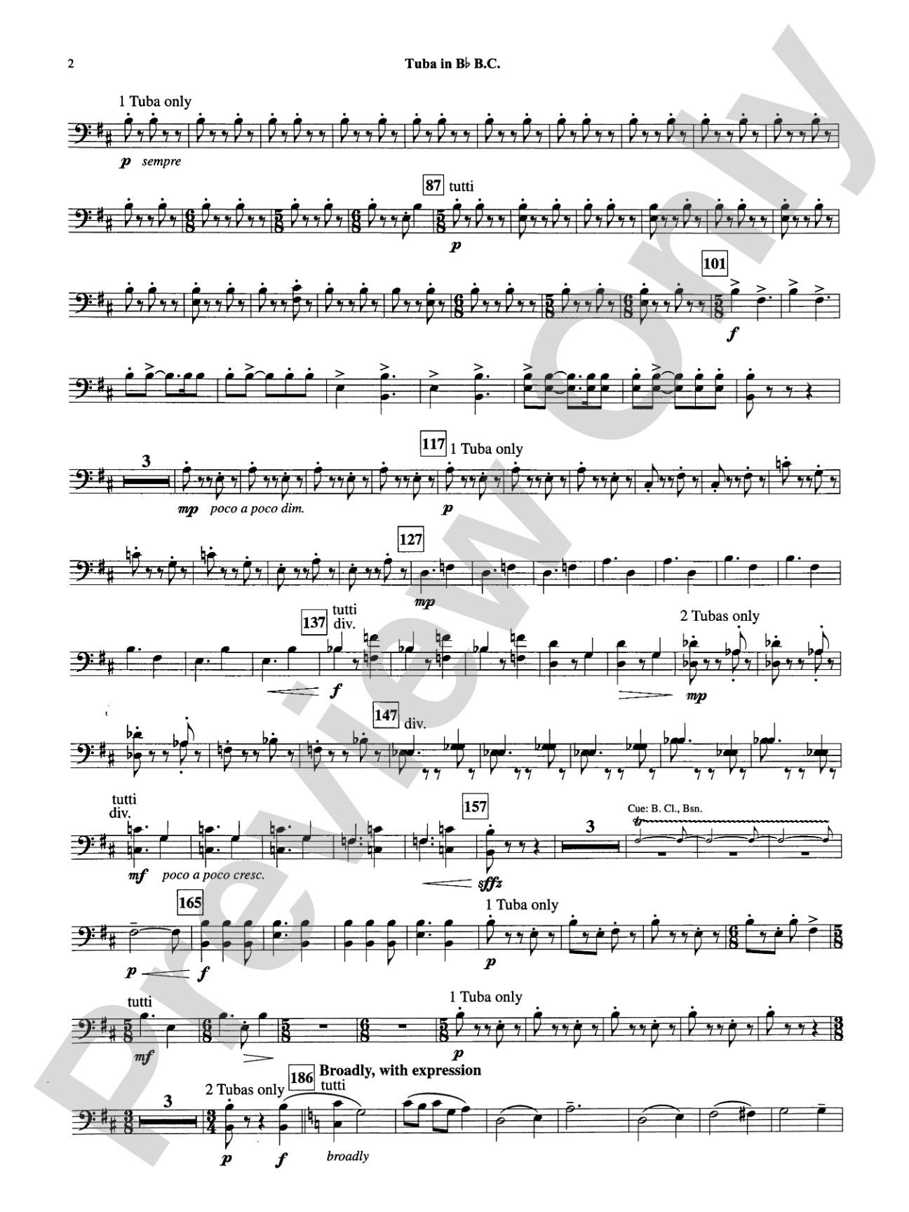Armenian Dances, Part I: (wp) B-flat Tuba B.C.