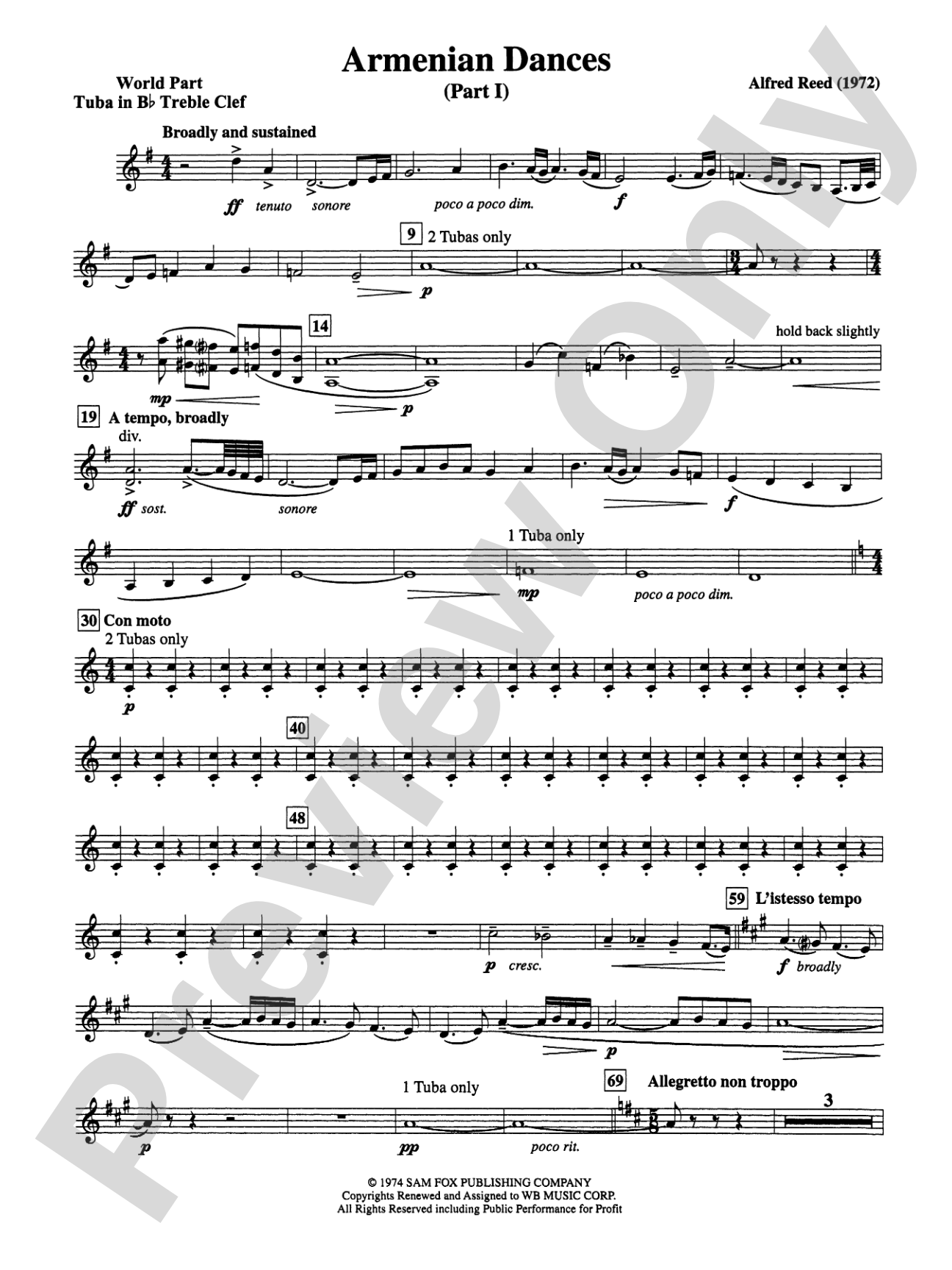 Armenian Dances, Part I: (wp) B-flat Tuba T.C.