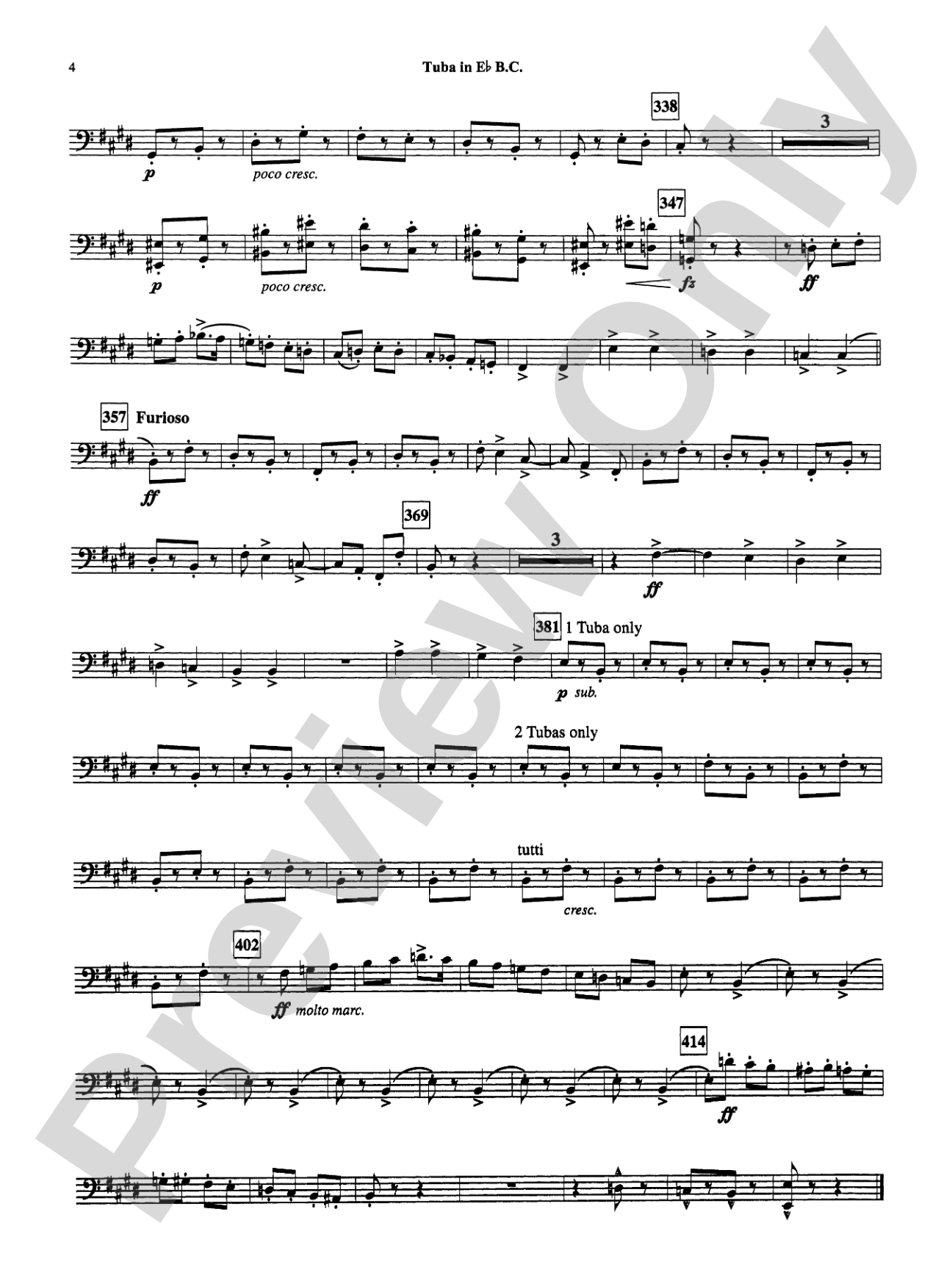 Armenian Dances, Part I: (wp) E-flat Tuba B.C.