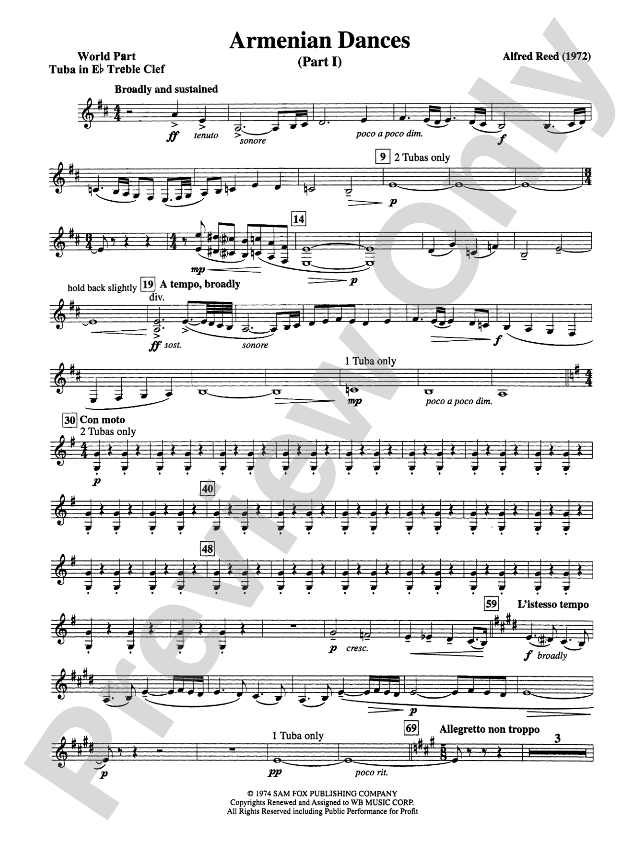 Armenian Dances, Part I: (wp) E-flat Tuba T.C.