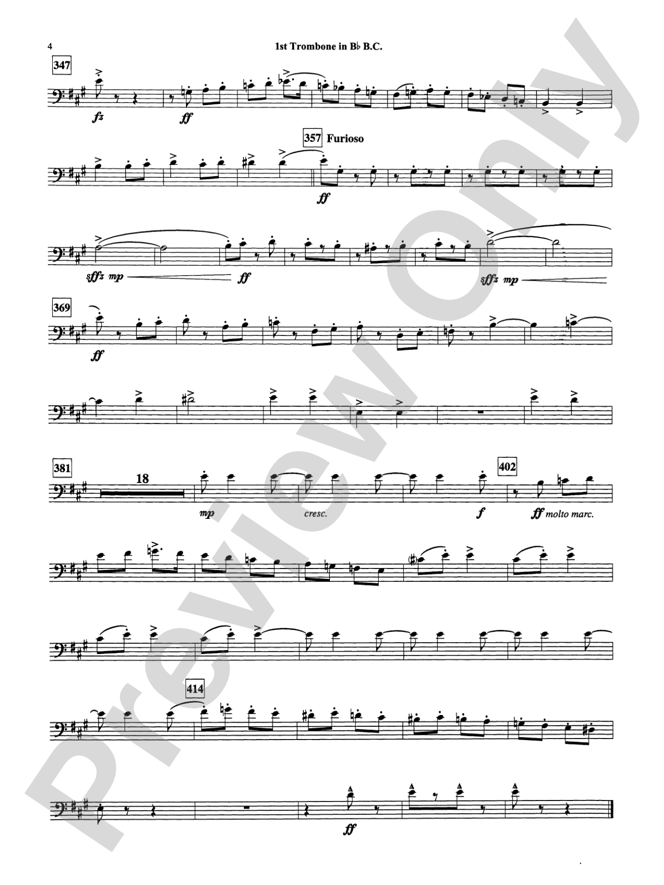 Armenian Dances, Part I: (wp) 1st B-flat Trombone B.C.