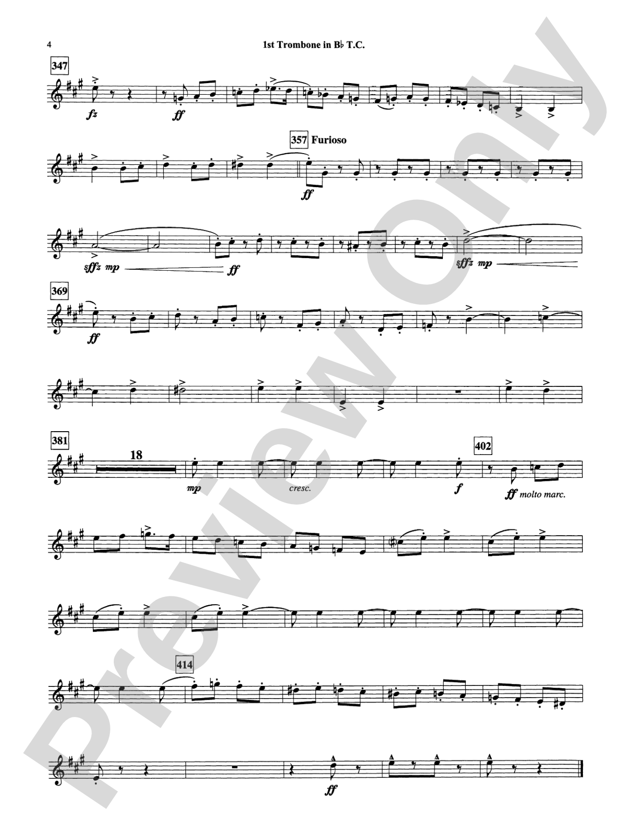 Armenian Dances, Part I: (wp) 1st B-flat Trombone T.C.