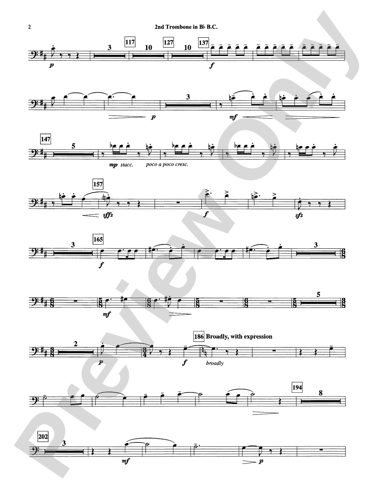 Armenian Dances, Part I: (wp) 2nd B-flat Trombone B.C.