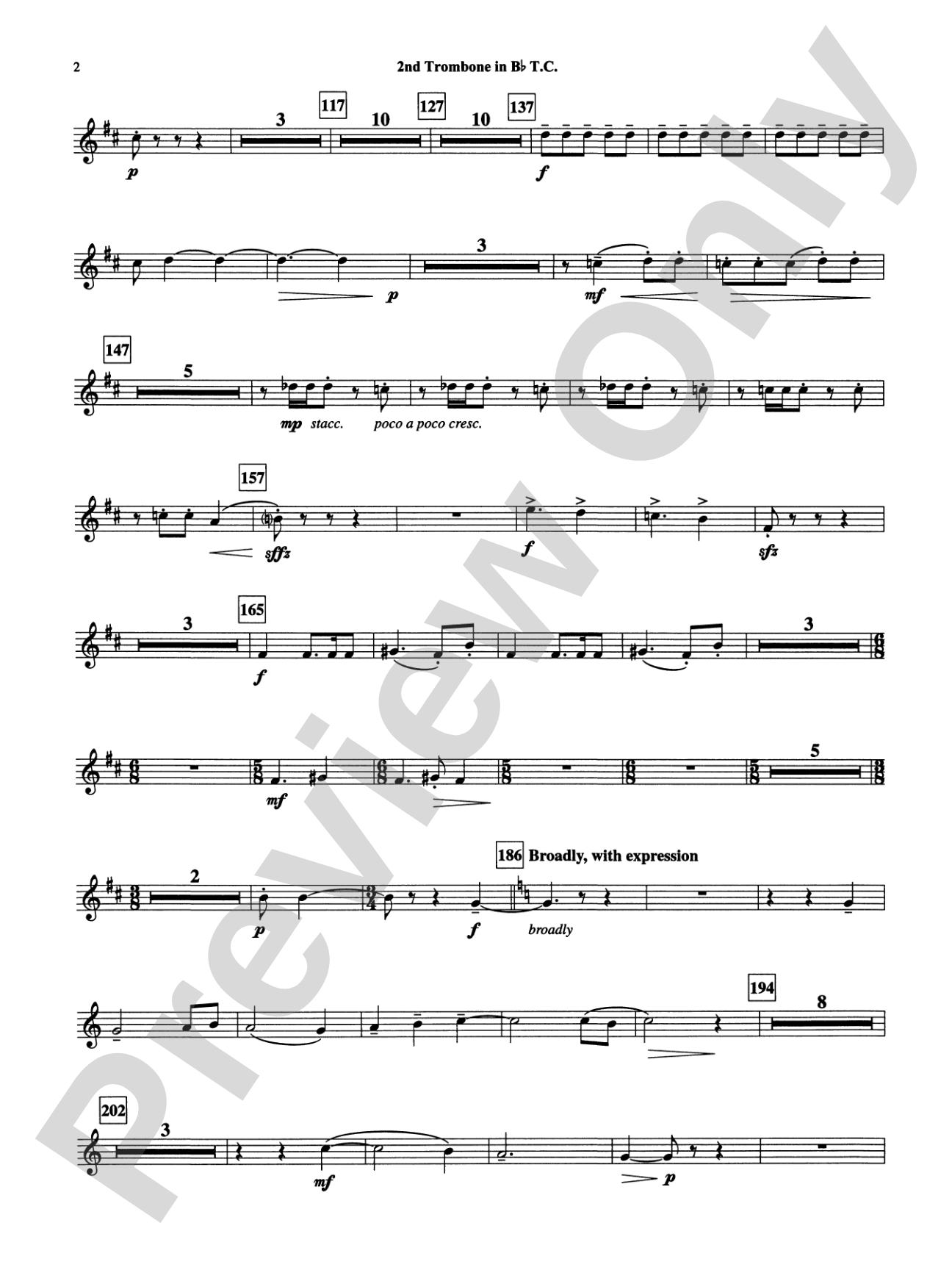 Armenian Dances, Part I: (wp) 2nd B-flat Trombone T.C.