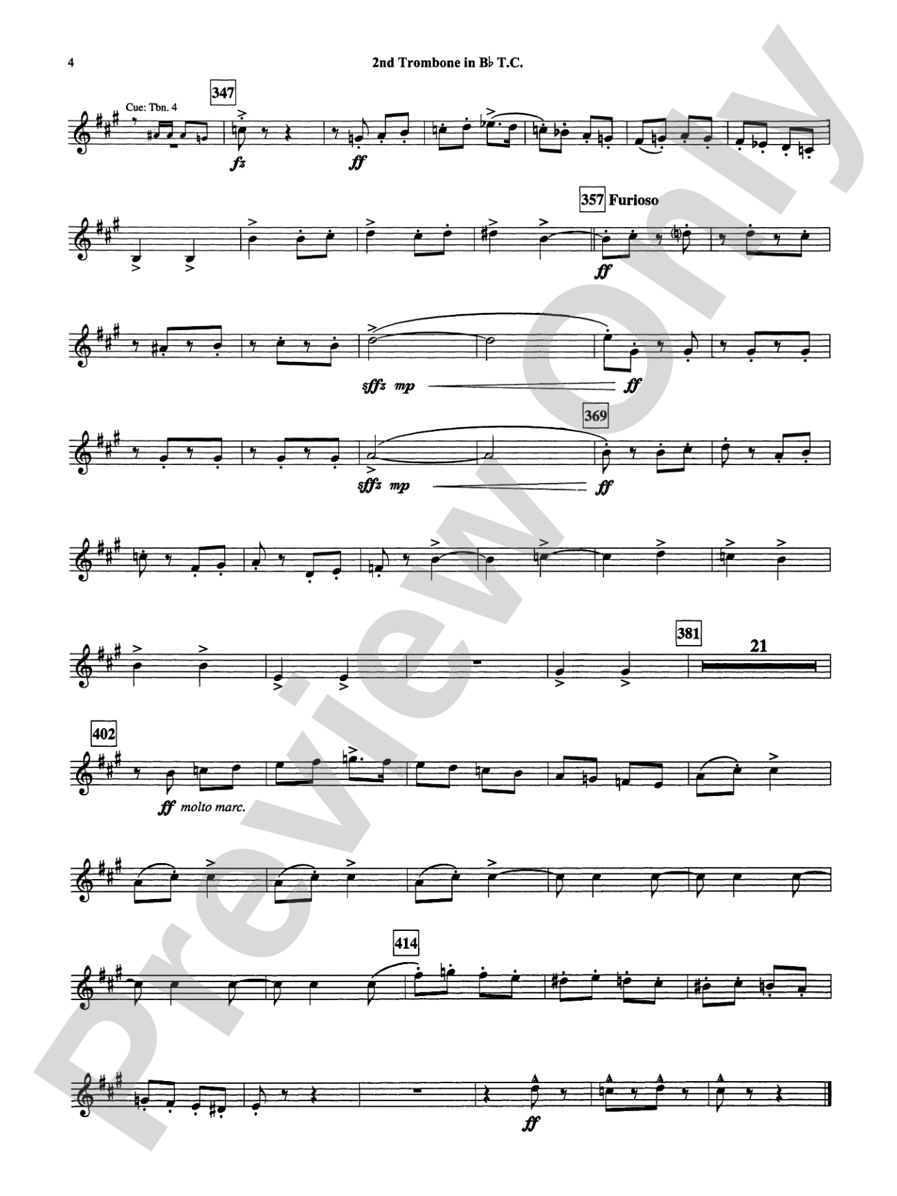 Armenian Dances, Part I: (wp) 2nd B-flat Trombone T.C.