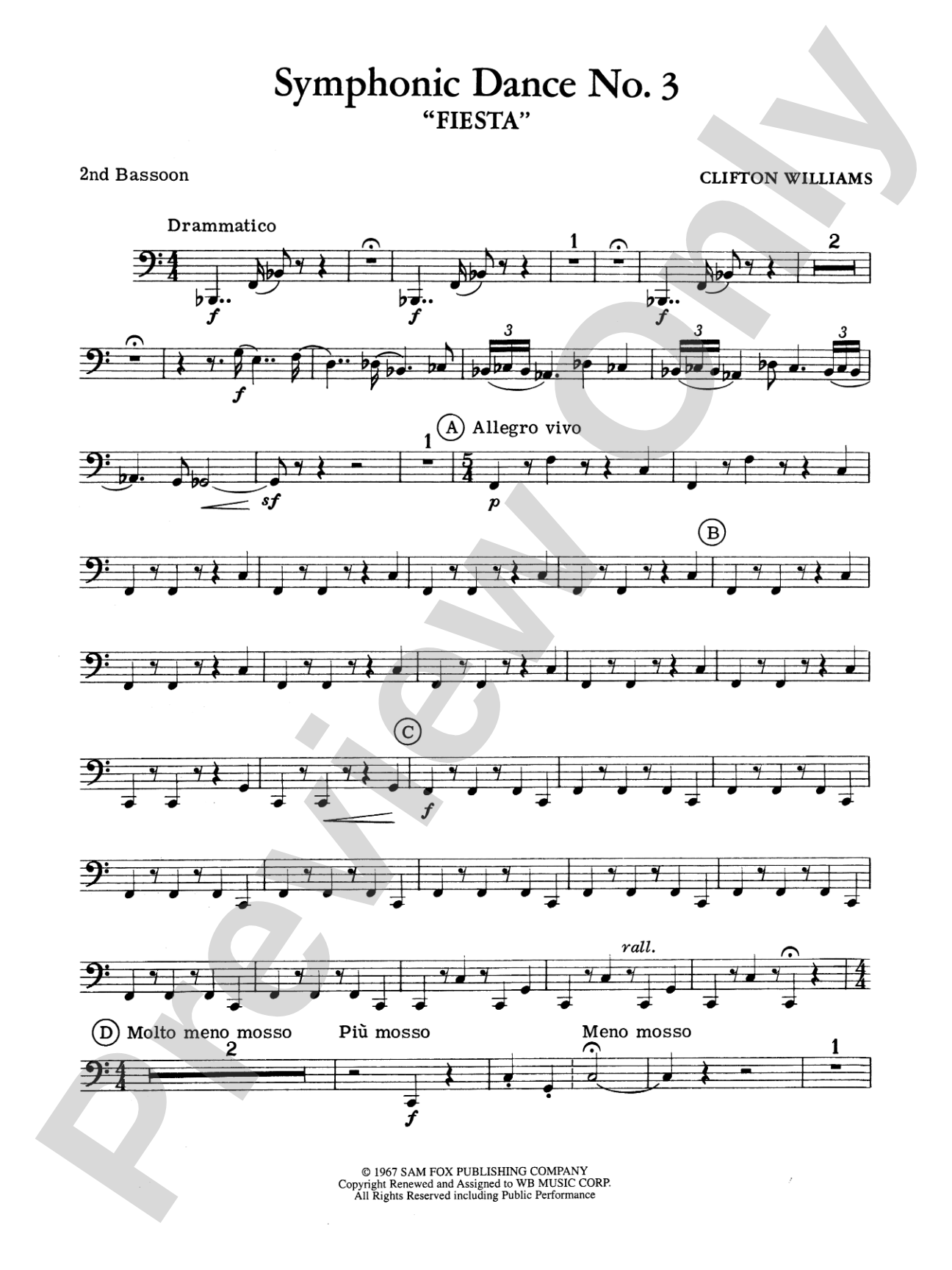 Symphonic Dance No. 3 ("Fiesta"): 2nd Bassoon