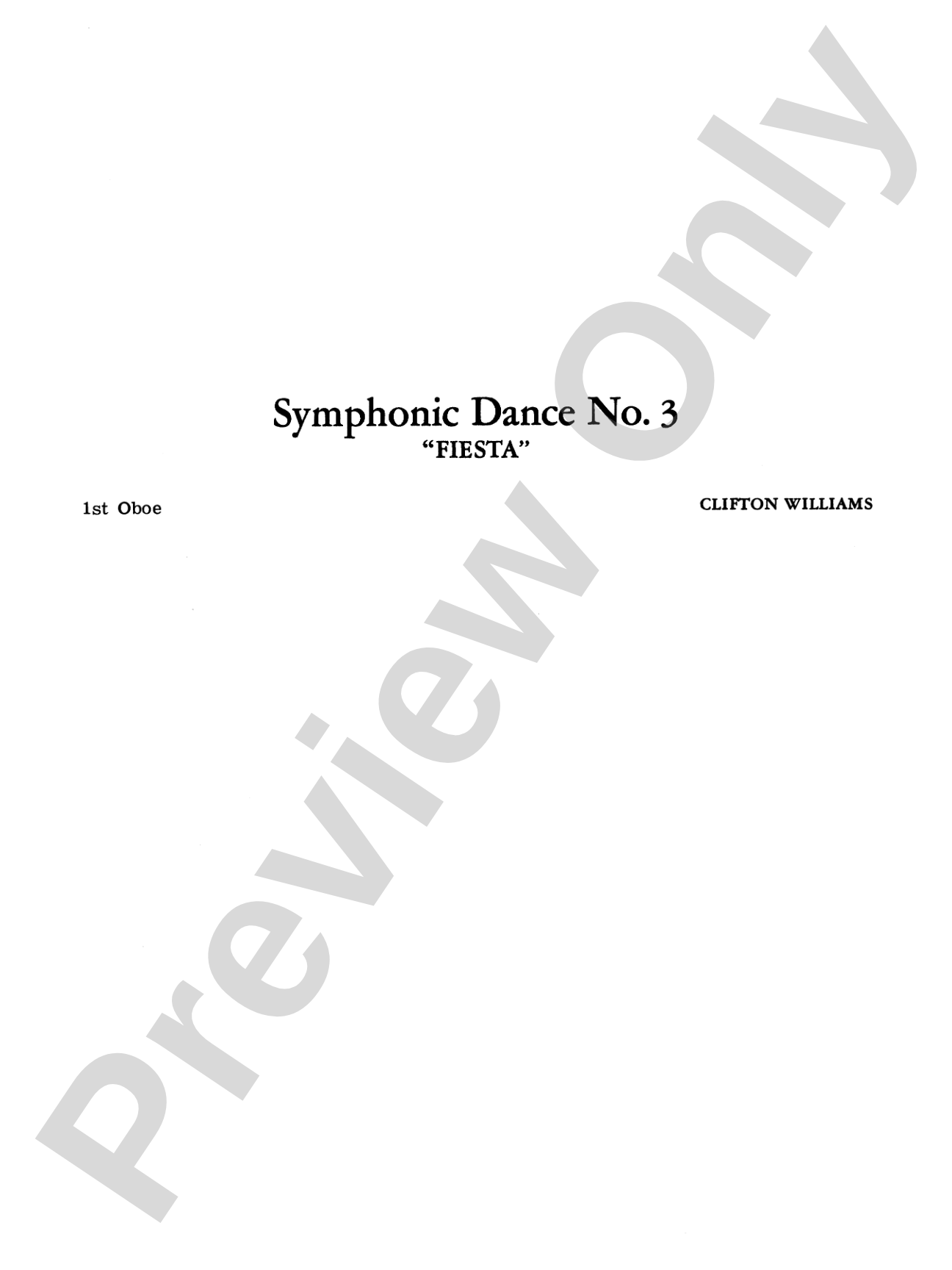 Symphonic Dance No. 3 ("Fiesta"): Oboe