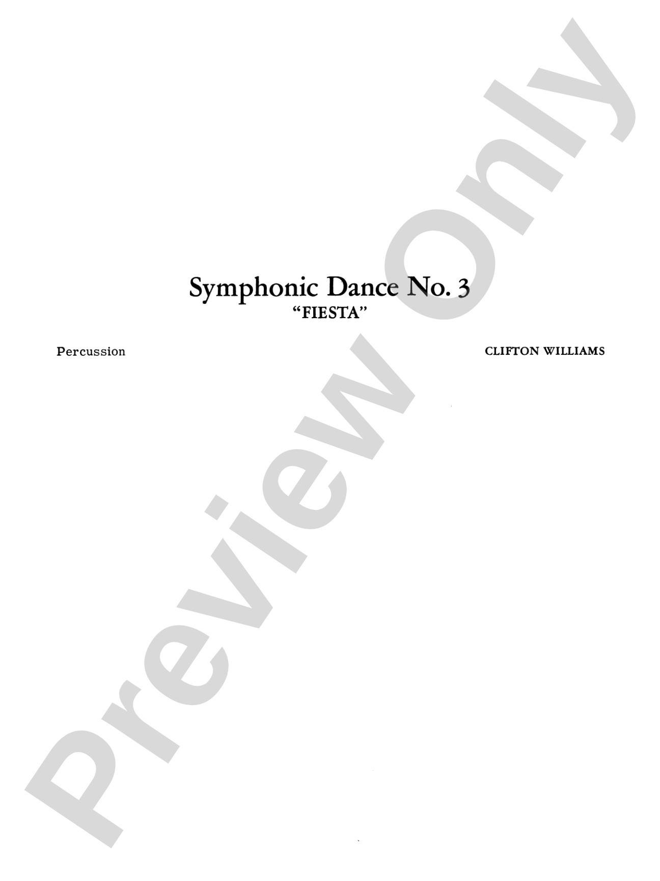 Symphonic Dance No. 3 ("Fiesta"): 1st Percussion