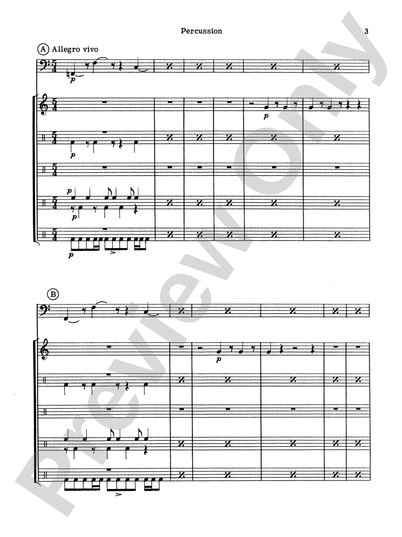 Symphonic Dance No. 3 ("Fiesta"): 1st Percussion