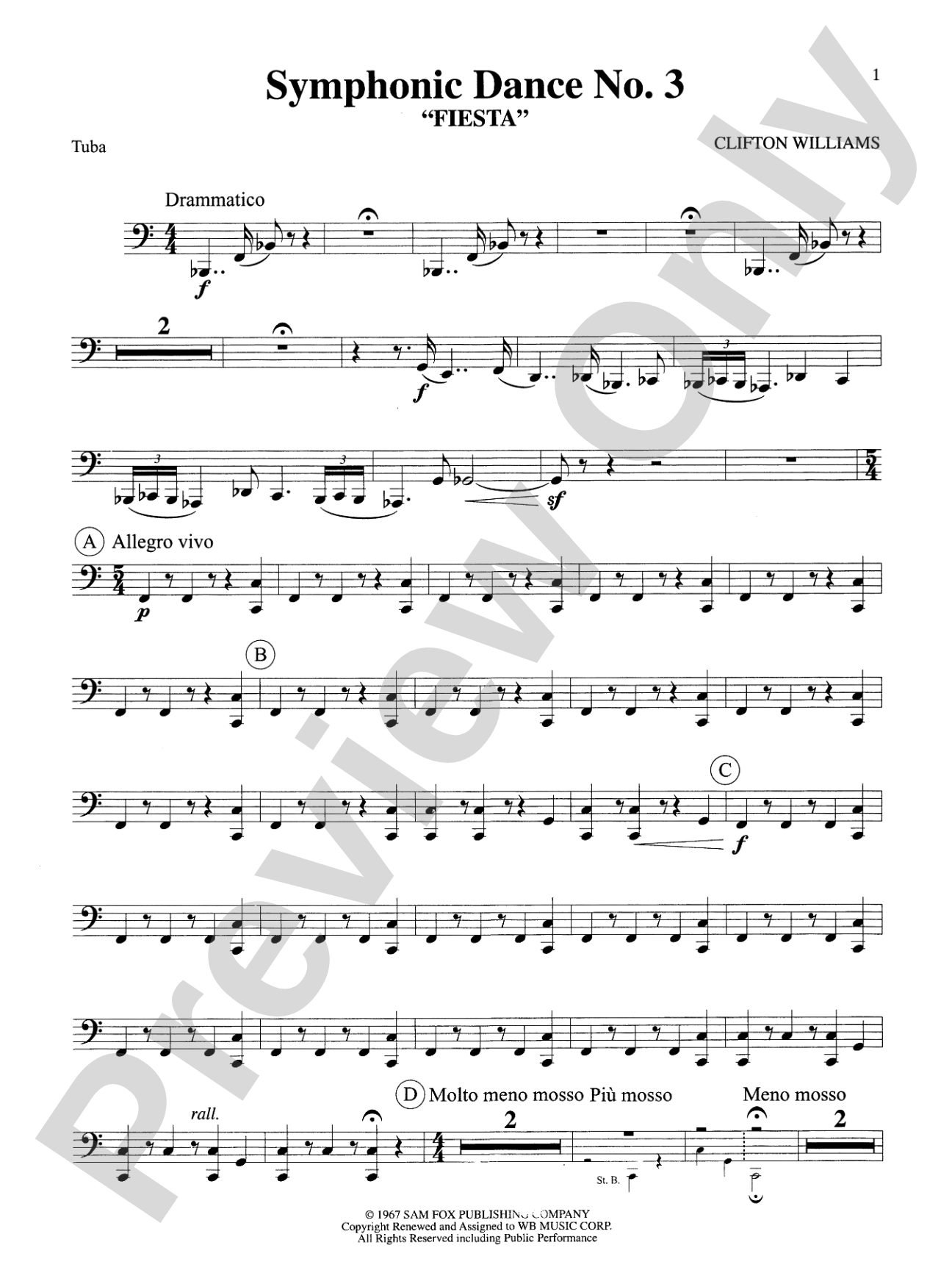 Symphonic Dance No. 3 ("Fiesta"): Tuba