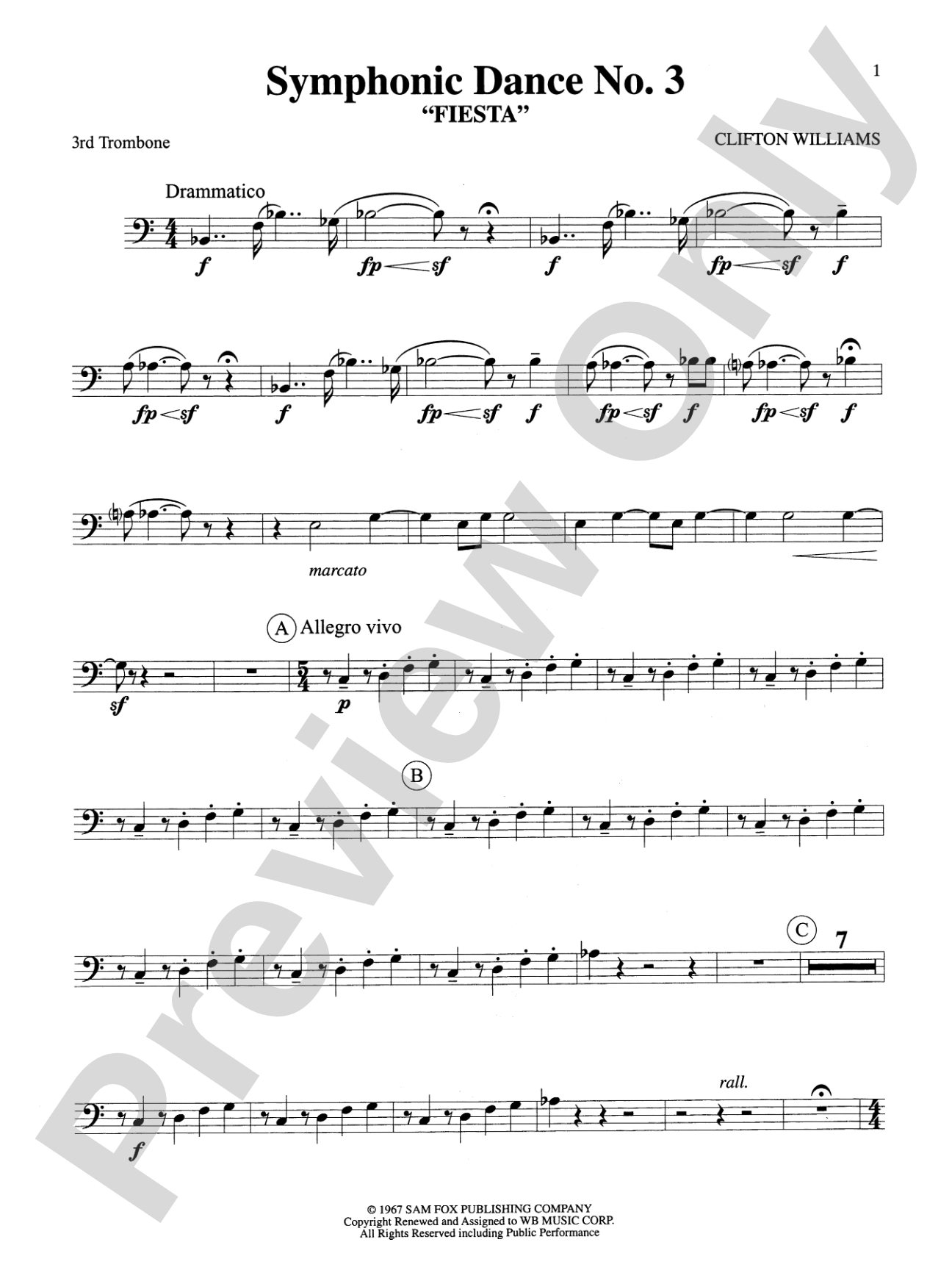 Symphonic Dance No. 3 ("Fiesta"): 3rd Trombone