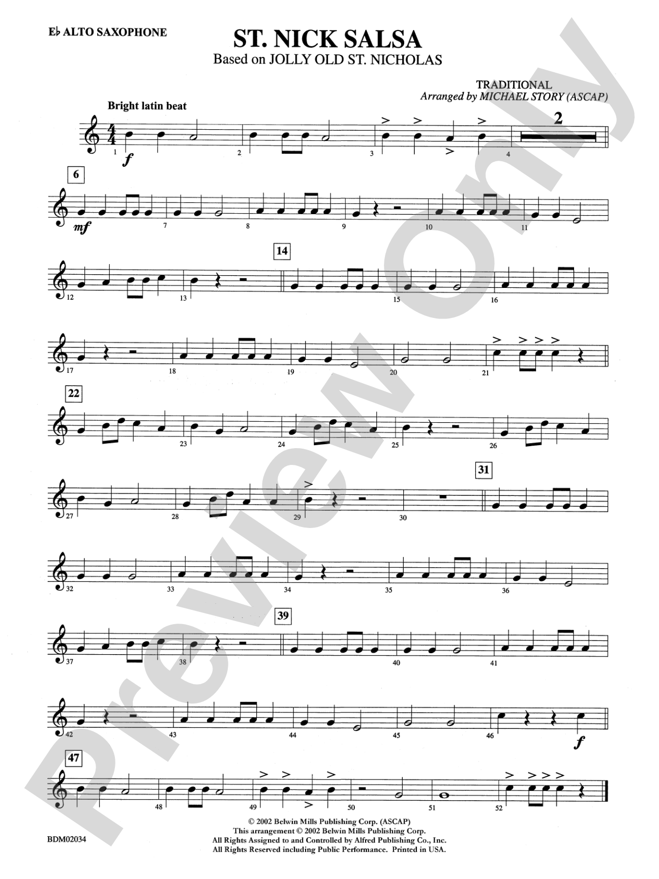 St. Nick Salsa: E-flat Alto Saxophone