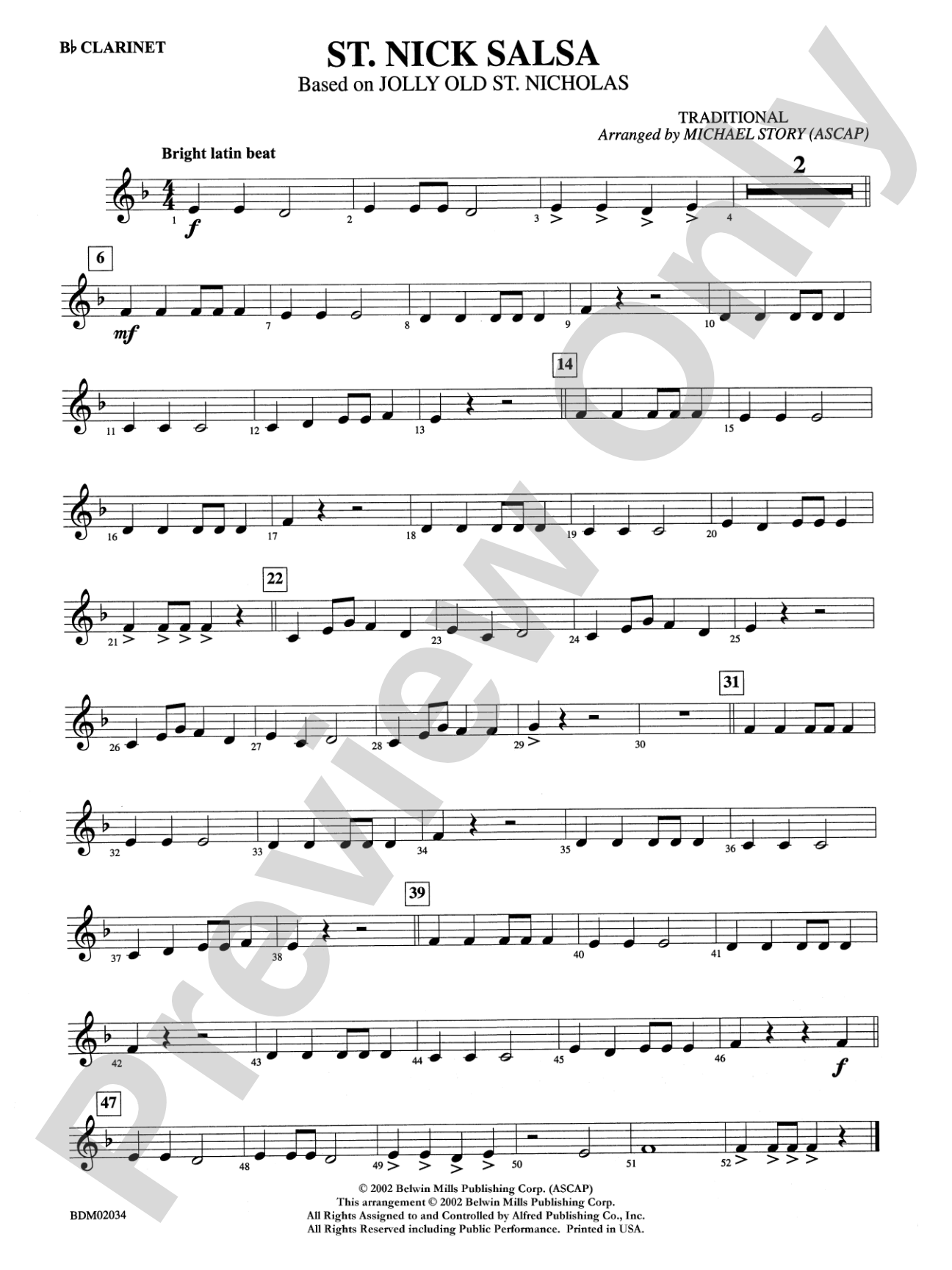 St. Nick Salsa: 1st B-flat Clarinet